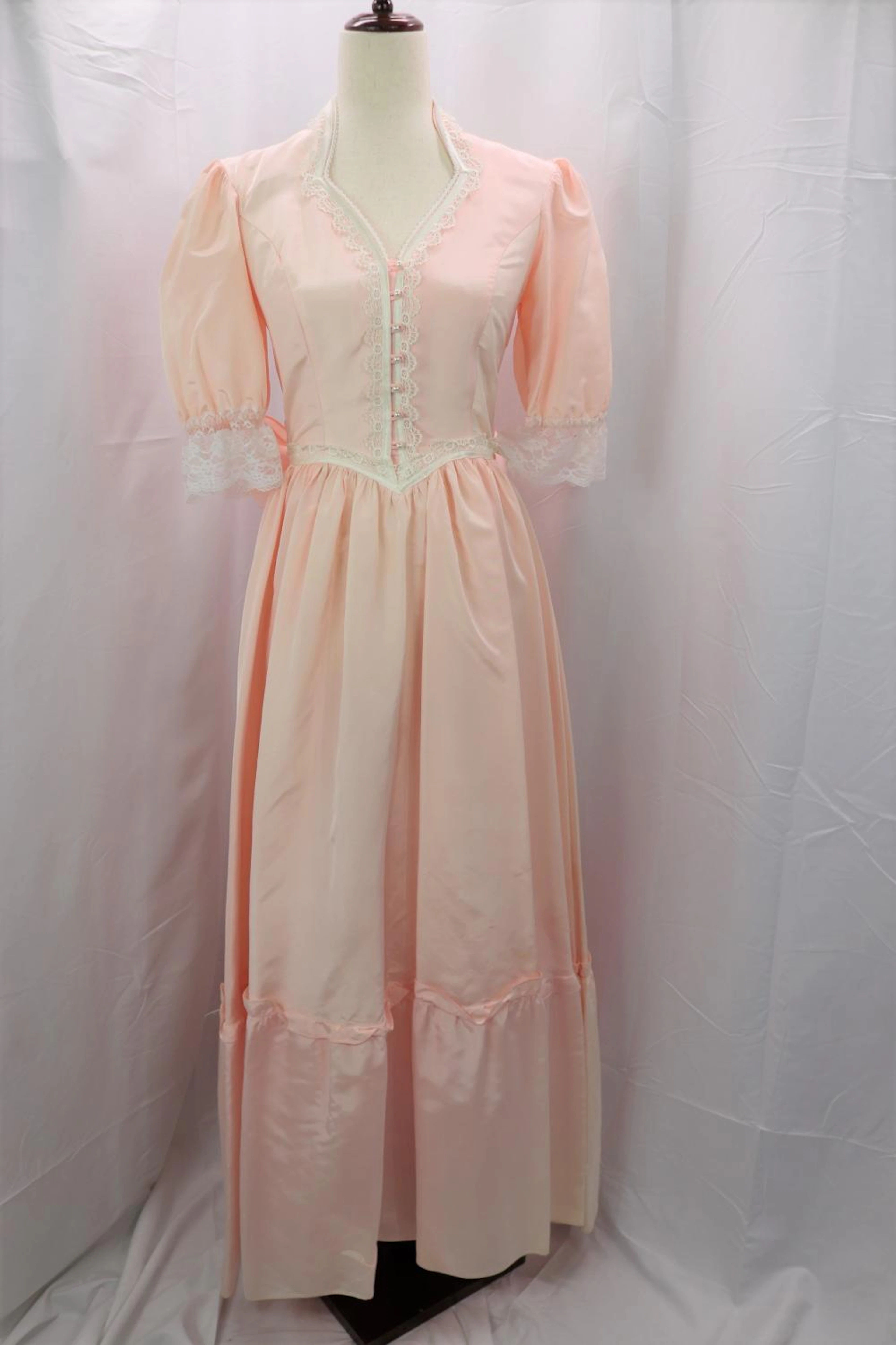 Vintage 1980's Gunne Sax Pink Prairie Style Gow