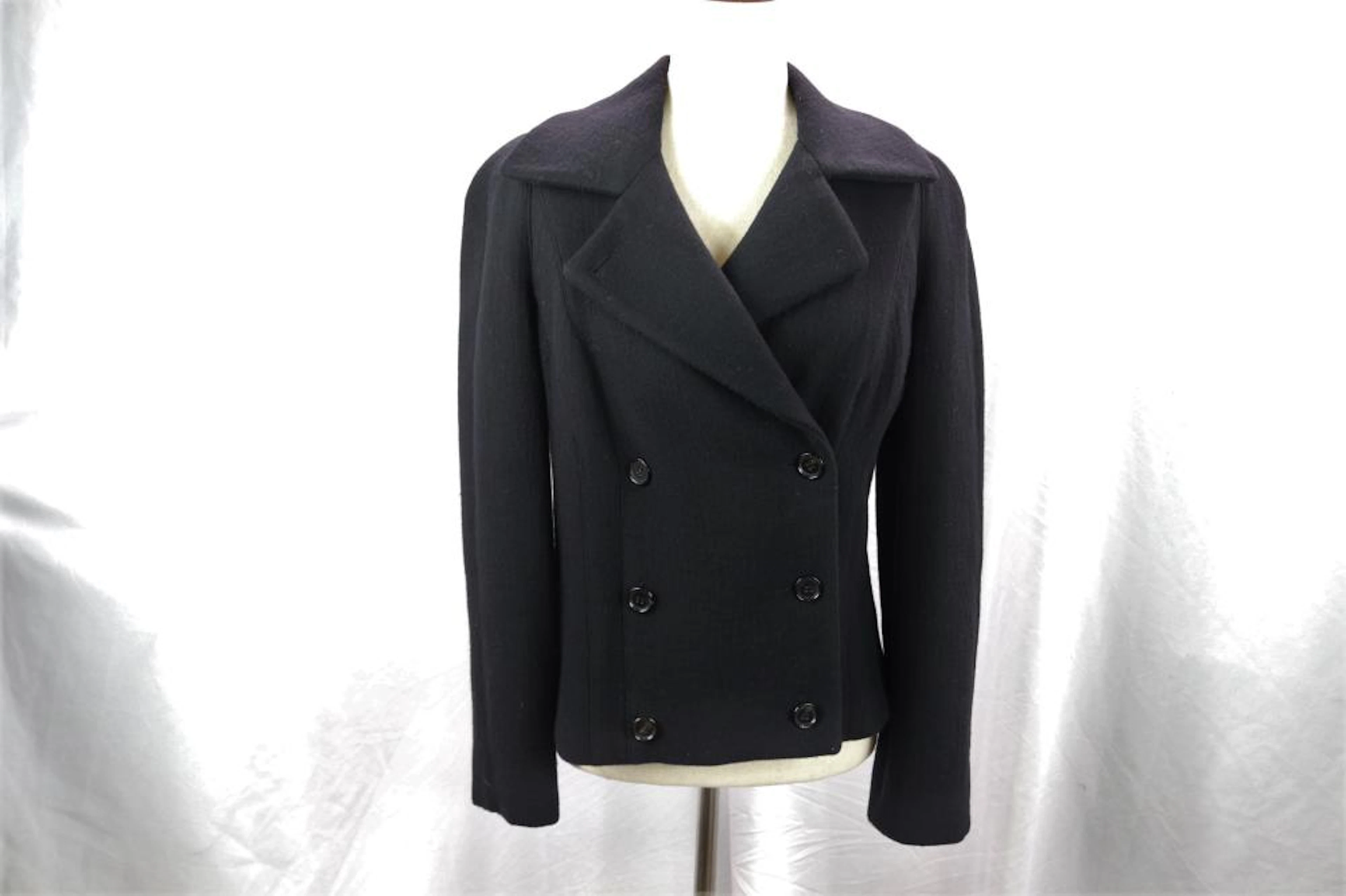 Vintage 2000's Narciso Rodriguez, Italy, Lady's Black Wool Jacket
