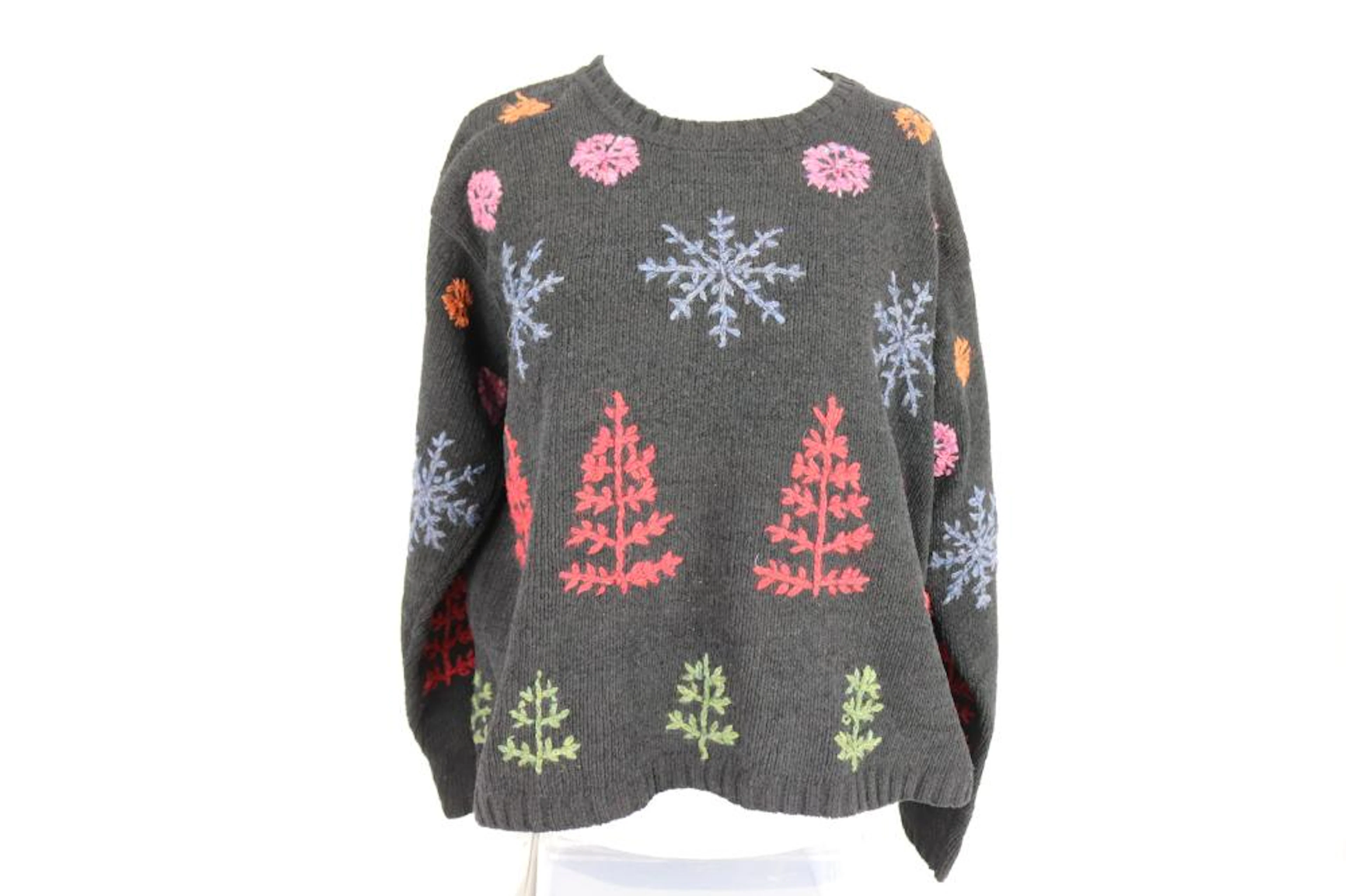 Vintage Talbots Knit & Embroidered Pullover Christmas Sweater