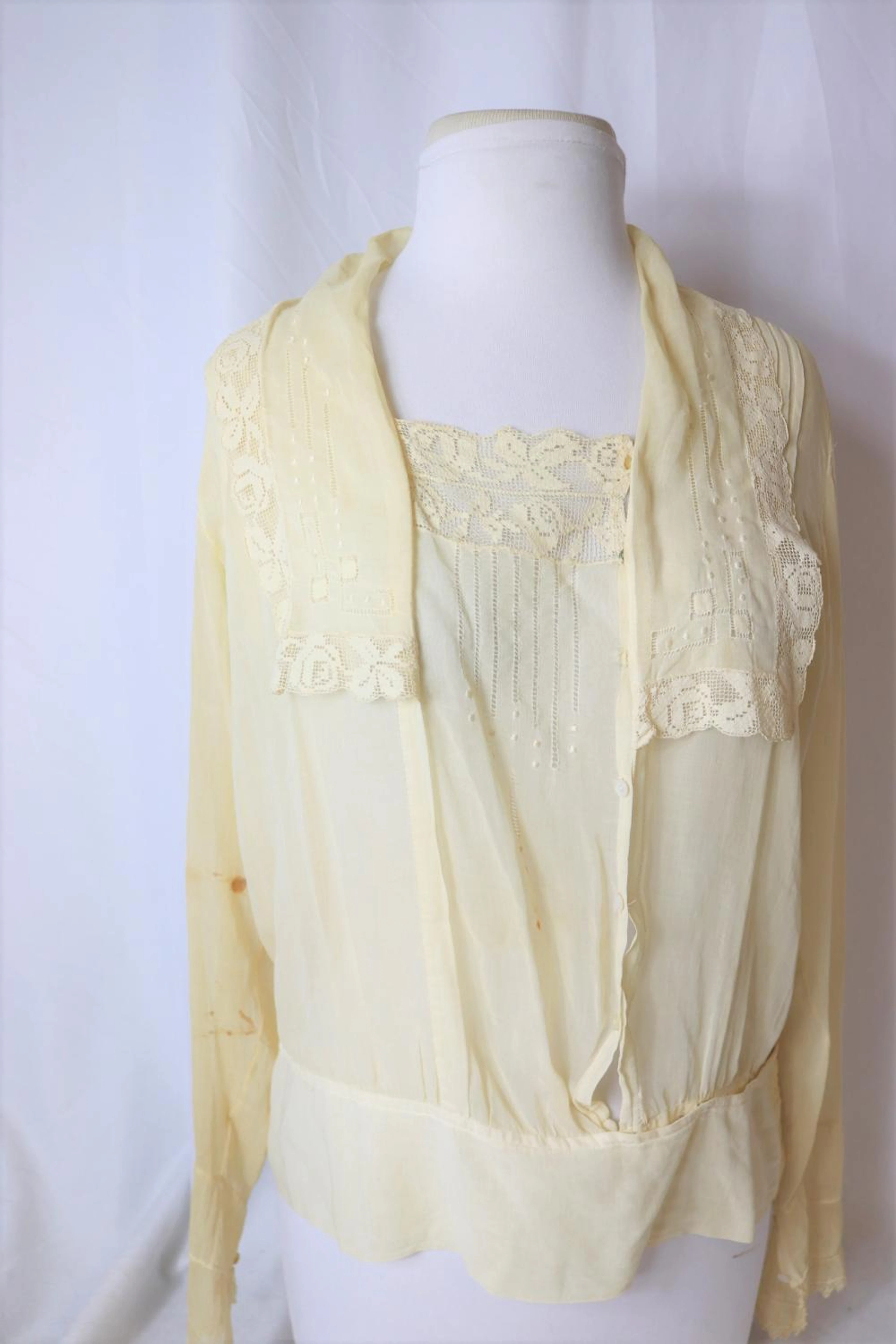 Antique 1910's Gauze & Lace Blouse