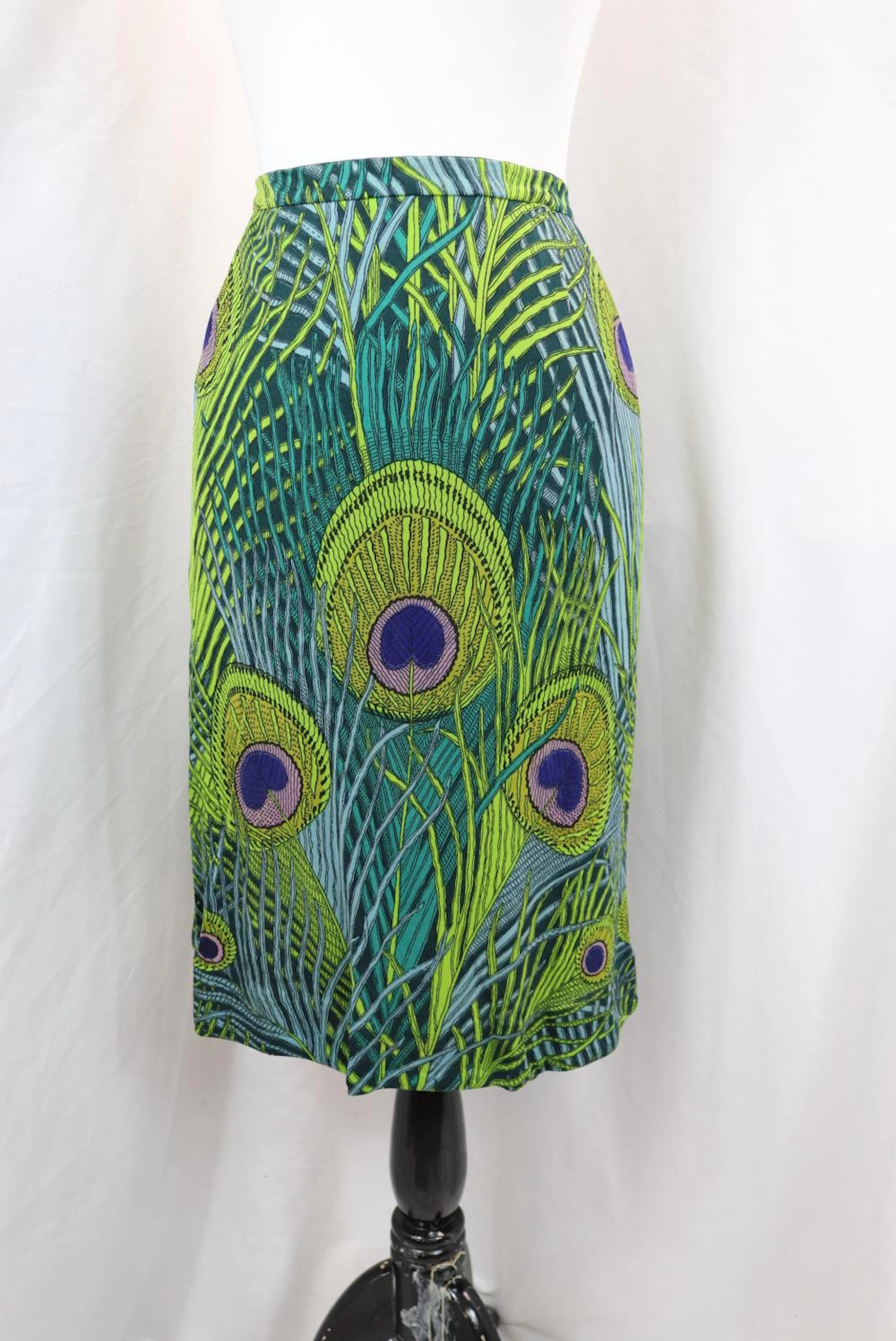 Vintage peacock eye print skirt