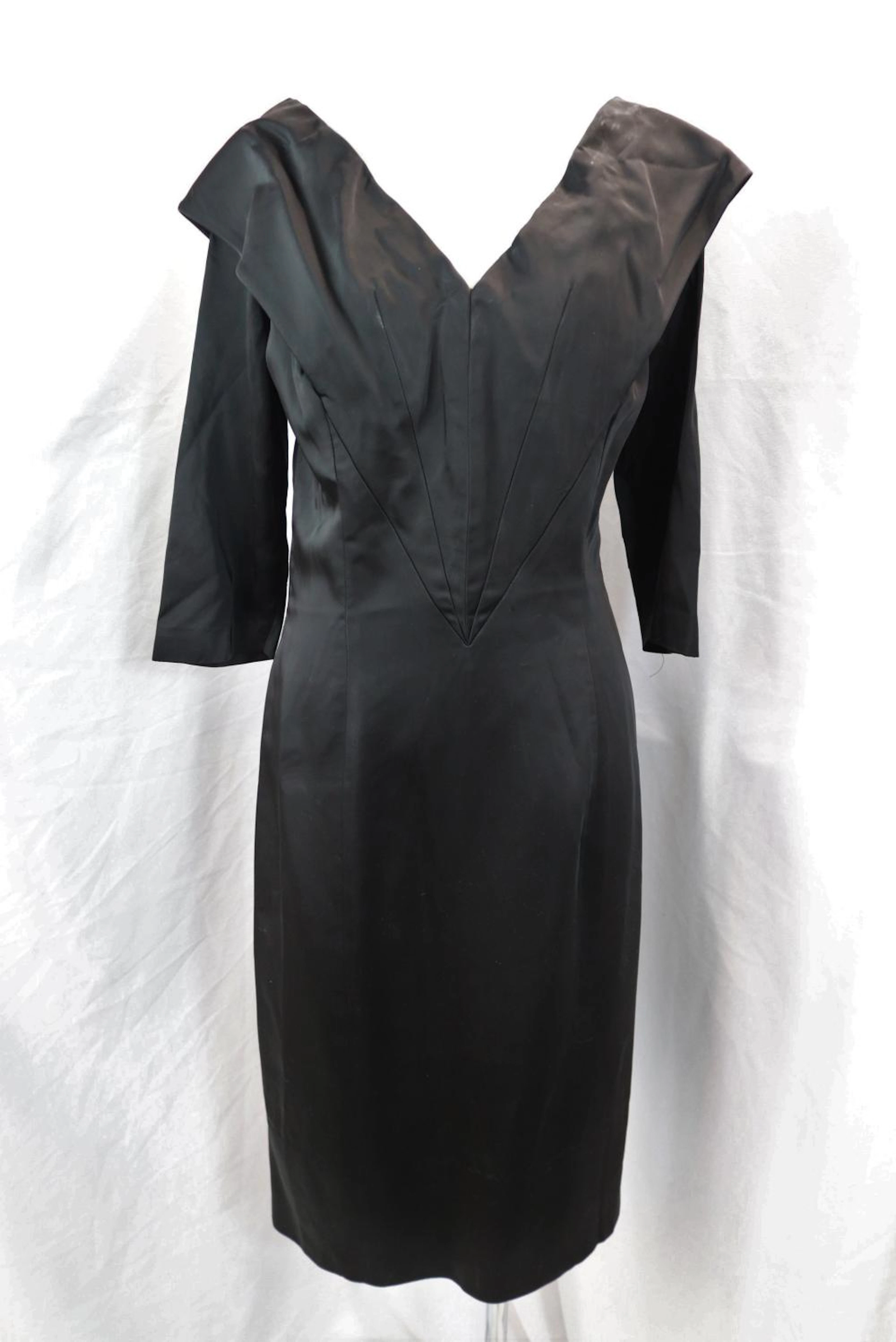 Vintage 1950's Lilli Ann black cocktail dress