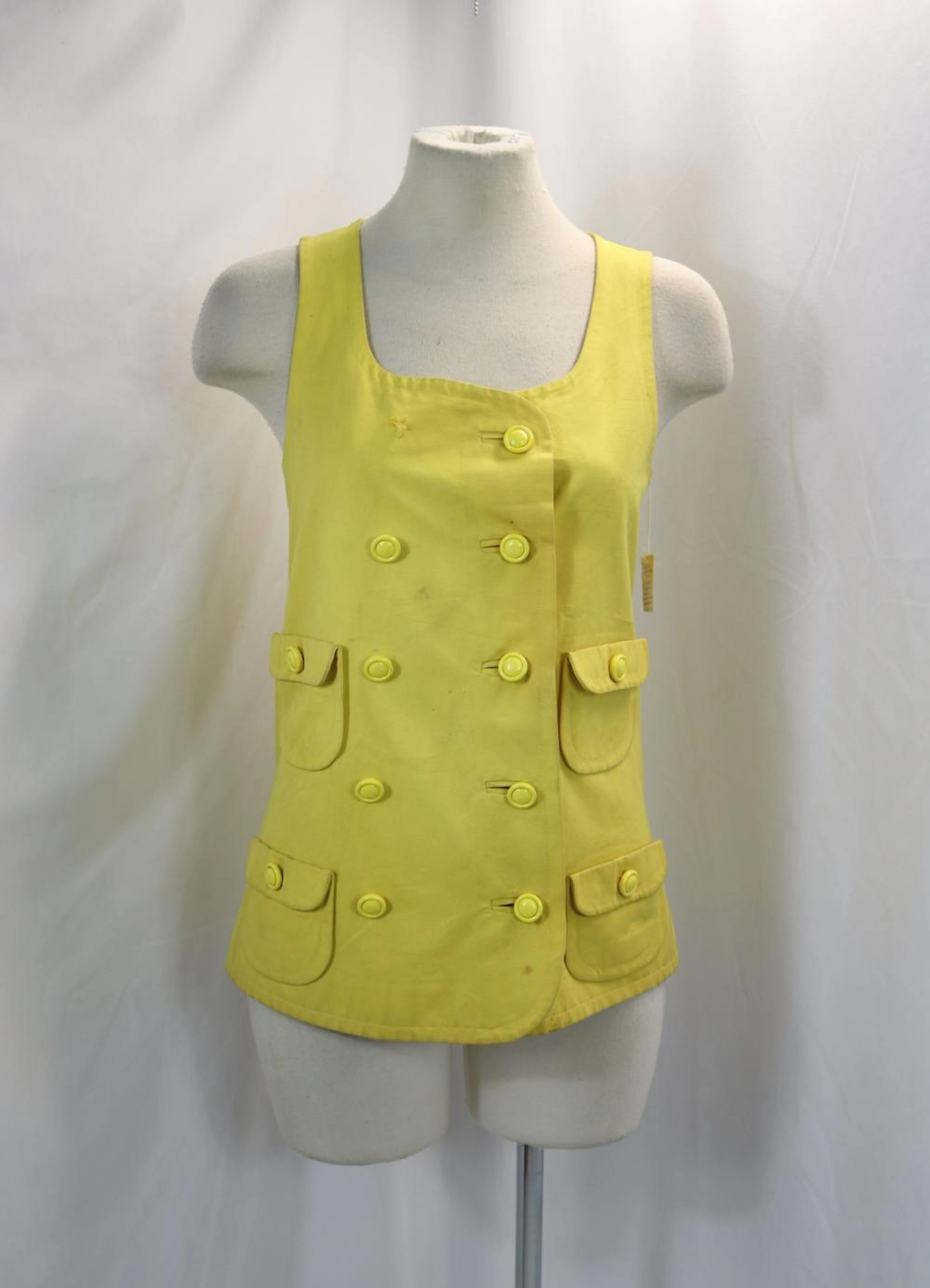 Vintage 1960's Emanuel Ungaro Couture Yellow Vest