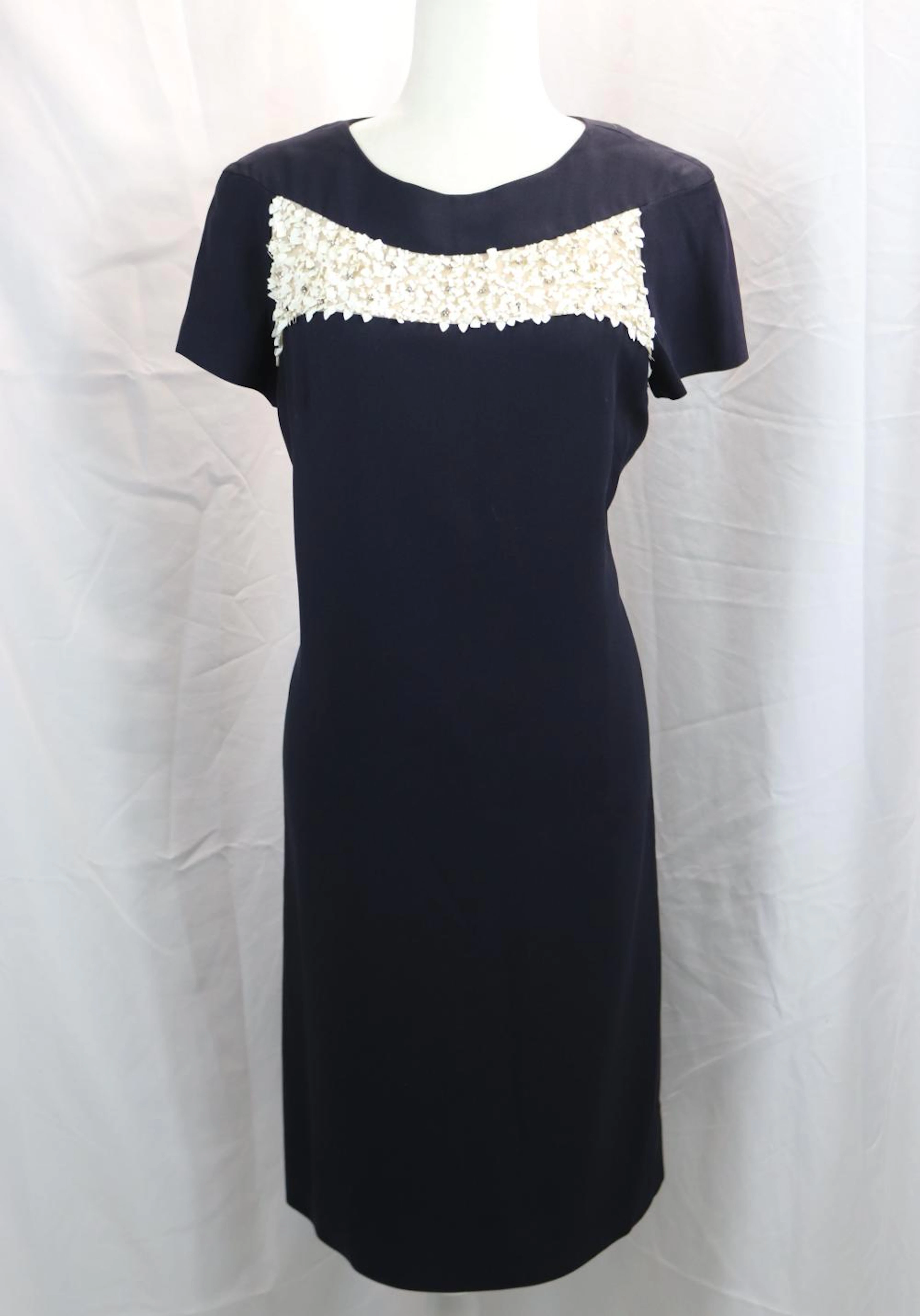 Vintage 1950's Pattulo-Jo-Copeland Black Rayon Shift with Beading