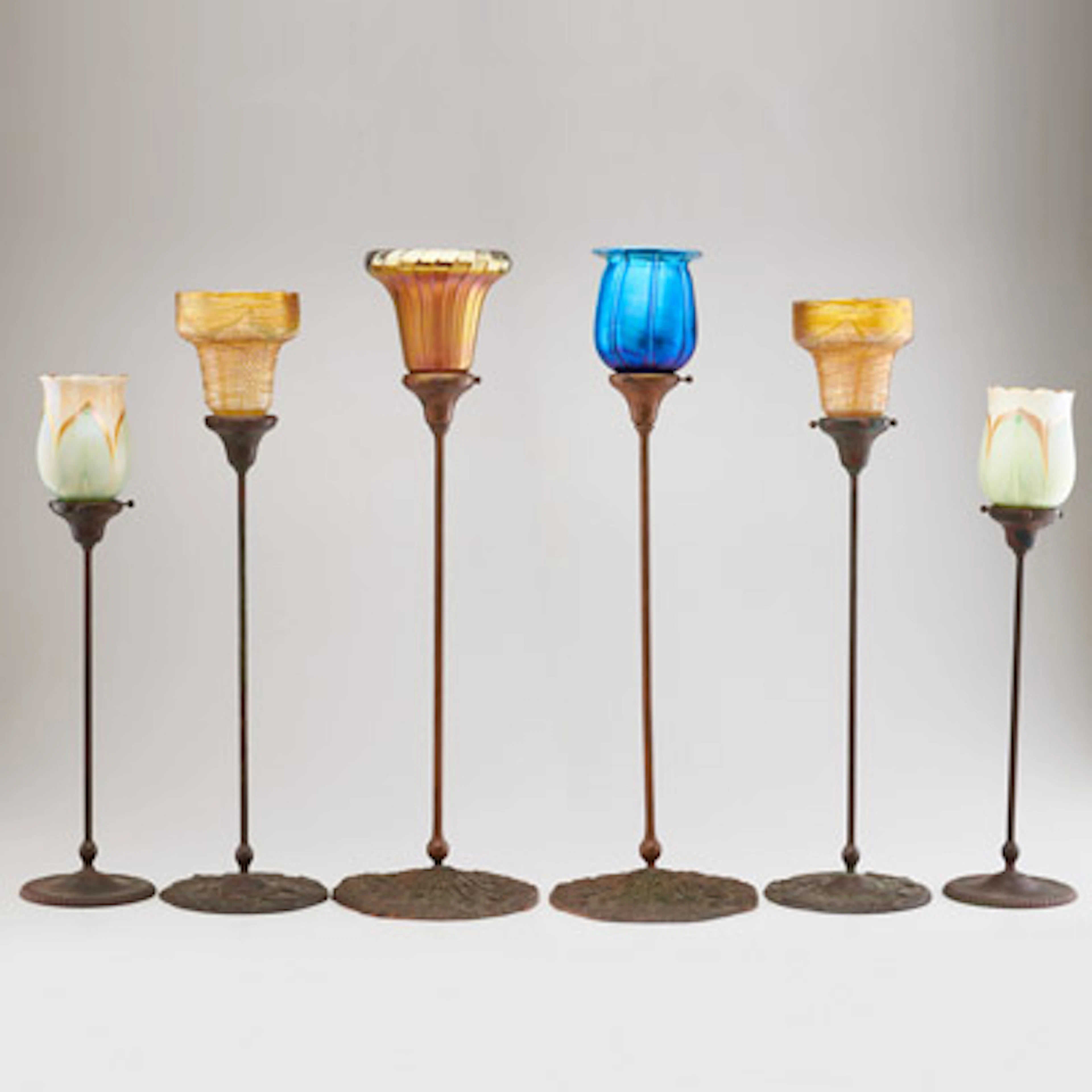 STYLE OF TIFFANY; LUSTRE ART, ETC.