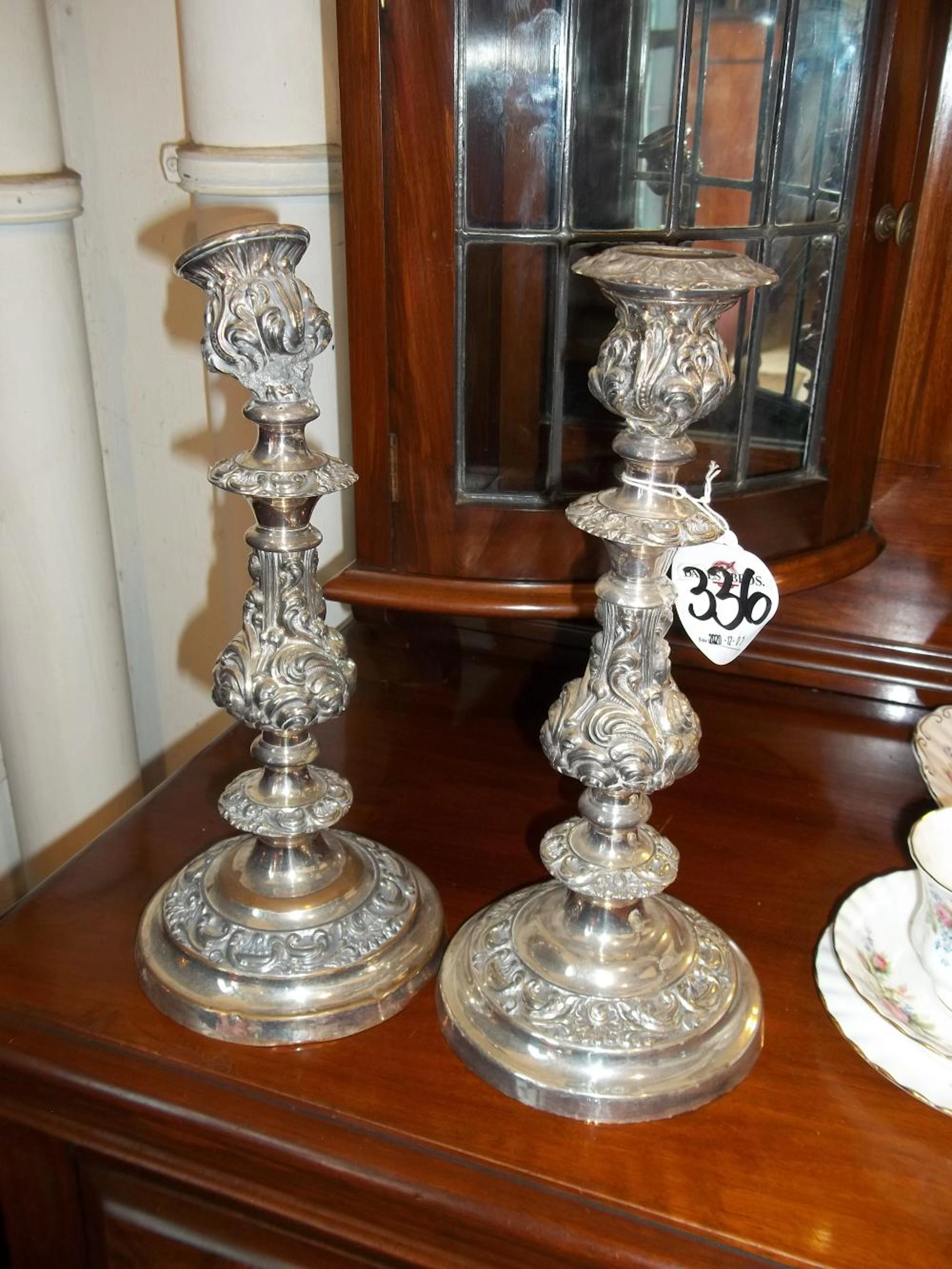 Pair Silver Plated Candelsticks