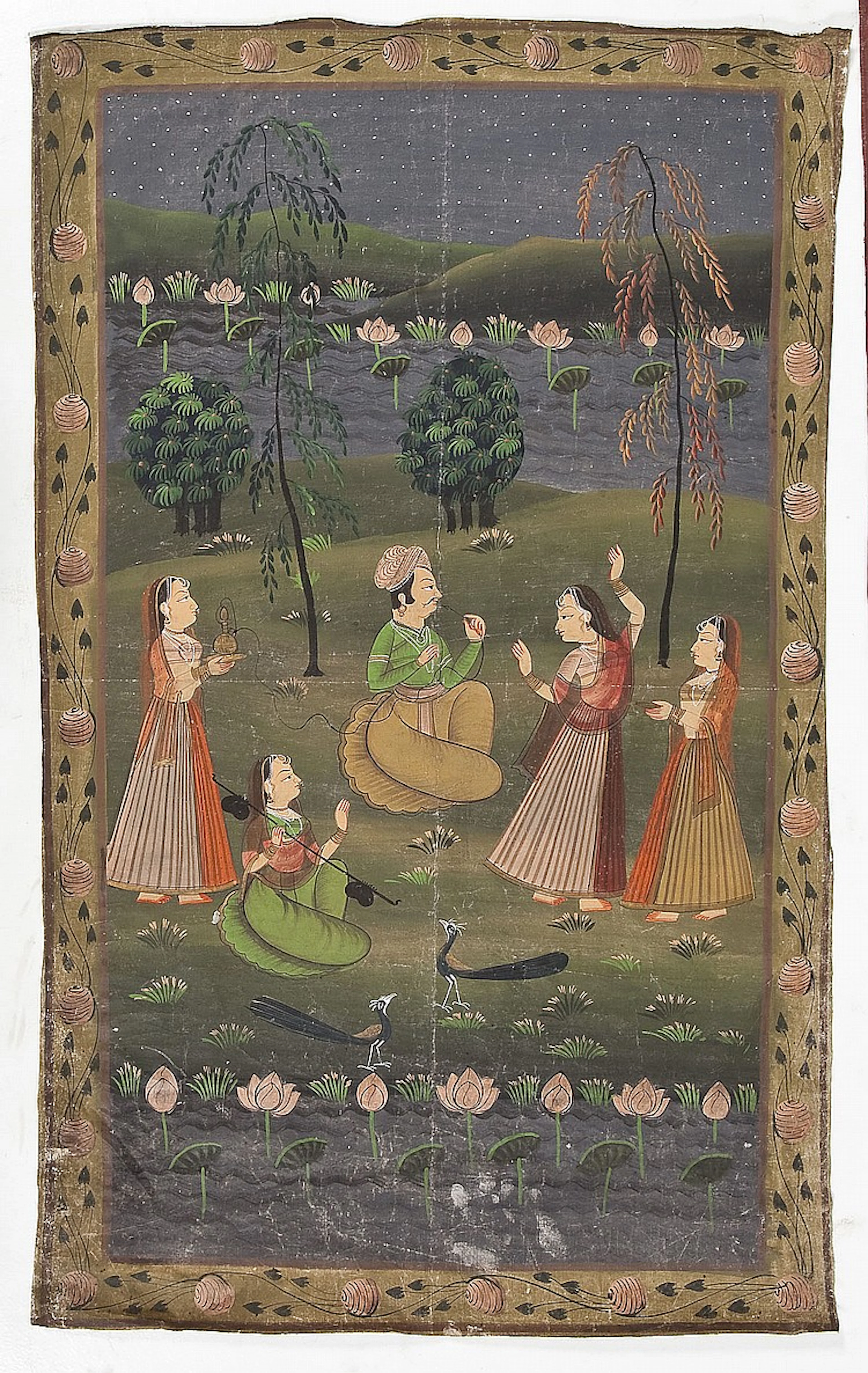 19th Thai Allegorical Painting on Fabric
