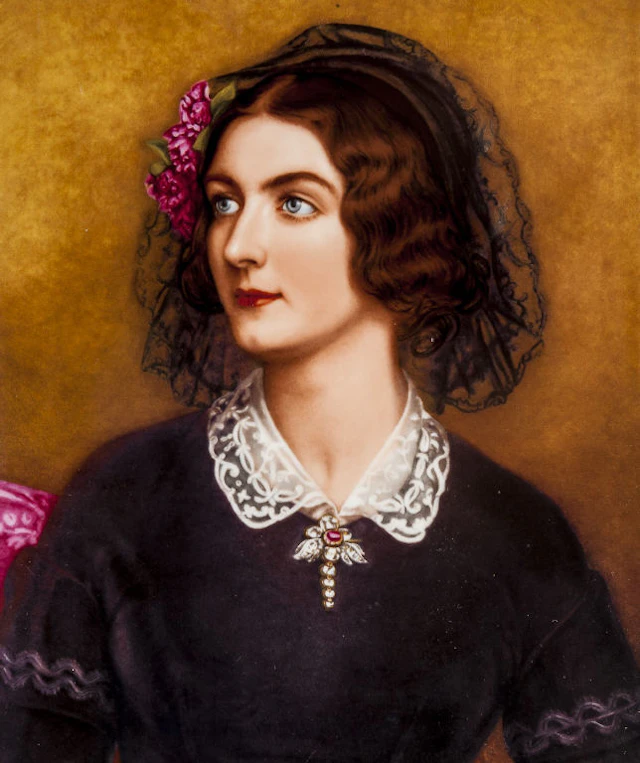 German R.P.M. Porcelain Plaque of Lola Montez