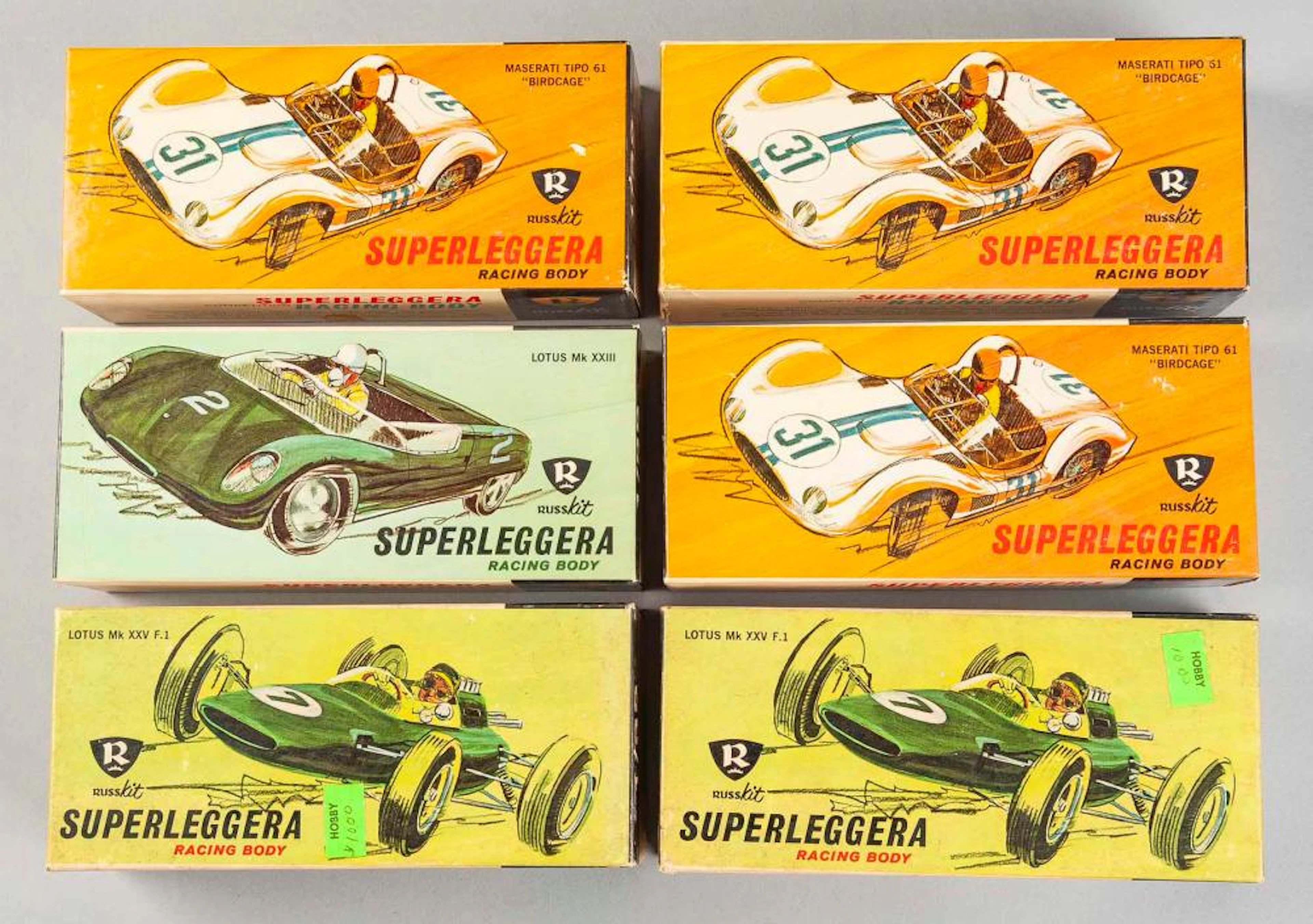 6 Russkit Superleggera Racing Kits in OBs