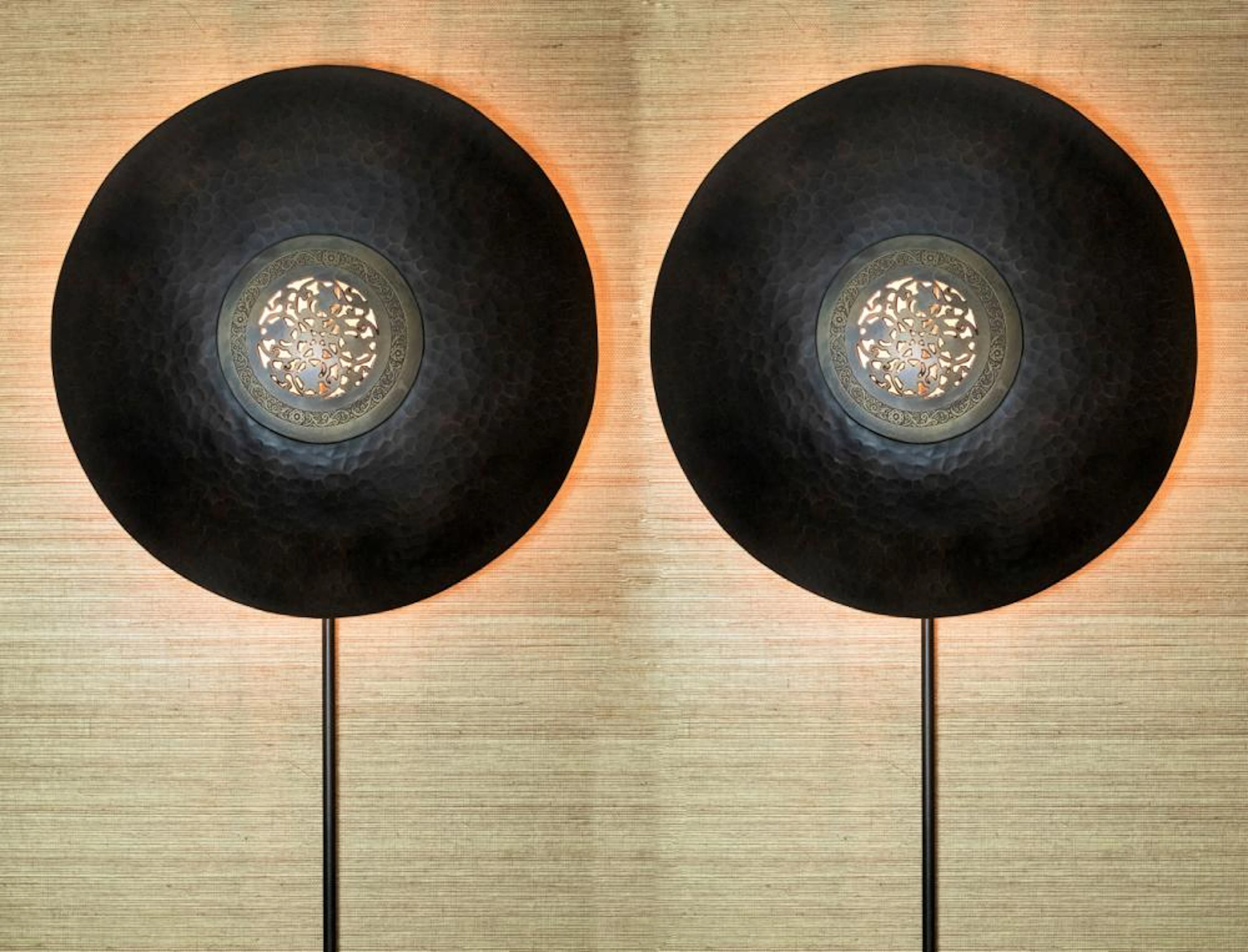 Pr Moroccan Shield Hammered Wall Sconces
