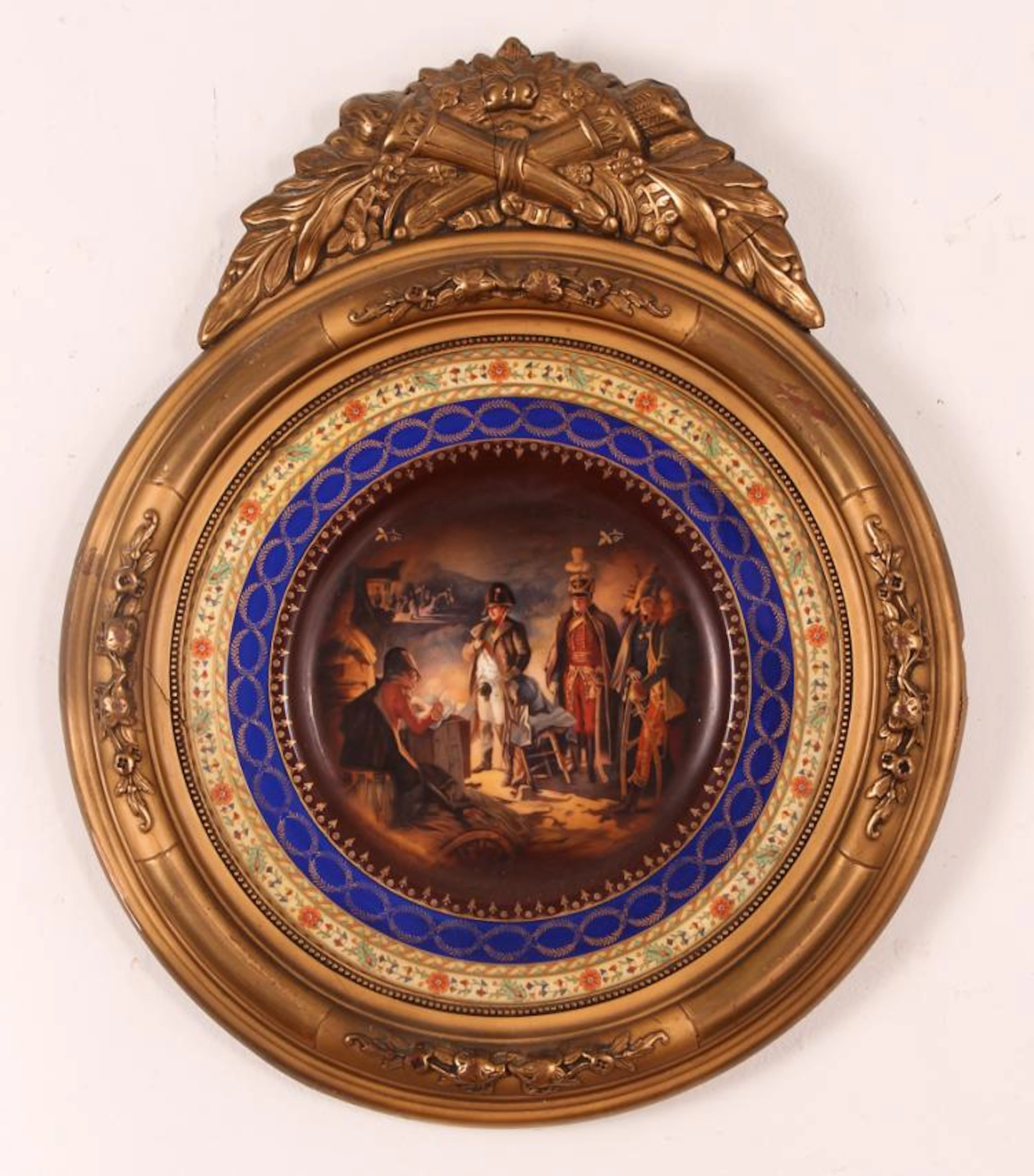 Pair Early 20th Century Carlsbad Porcelain Napoleonic Plates