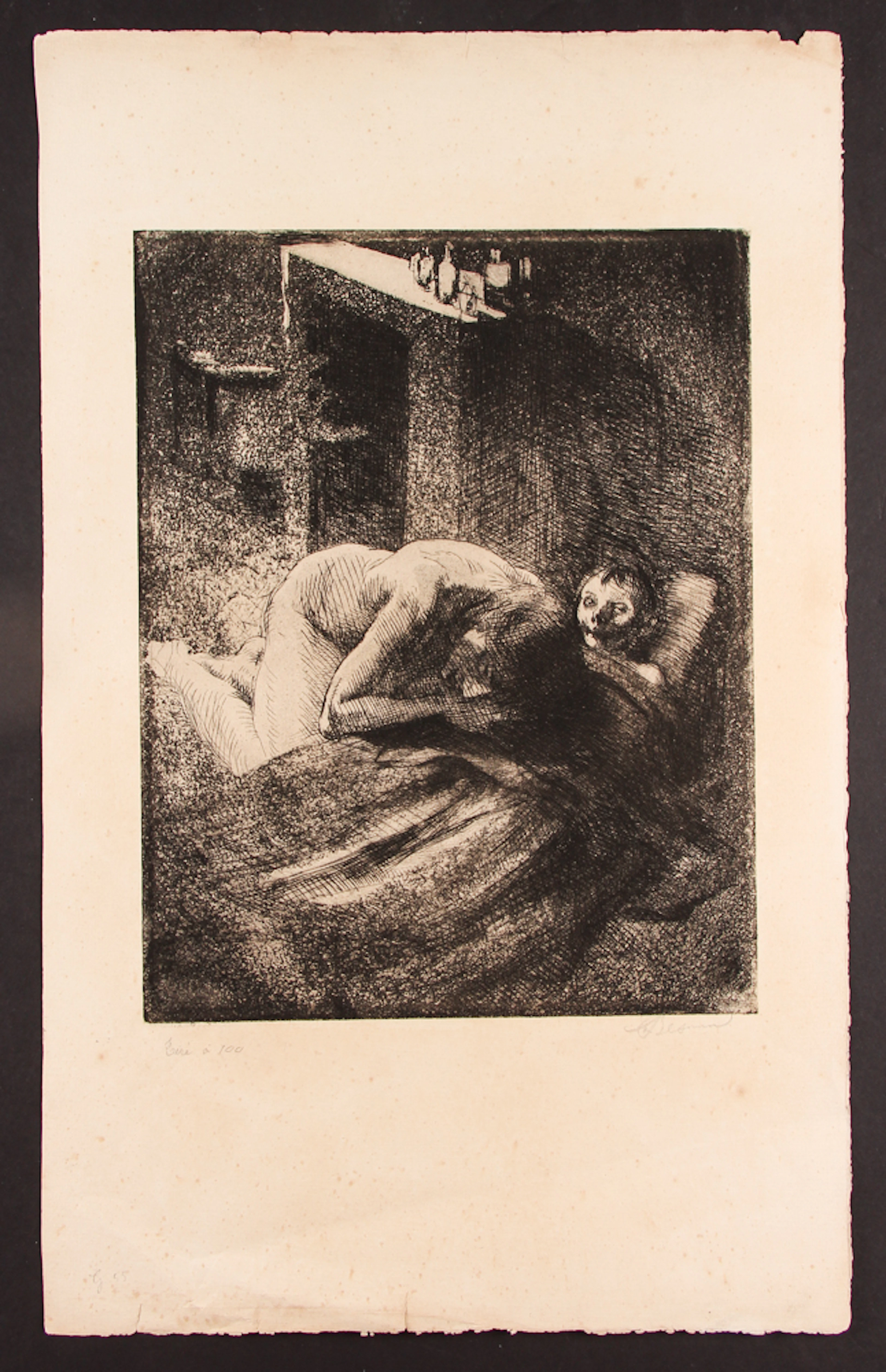 Paul-Albert Besnard 1886 etching La Misière. (Misery)
