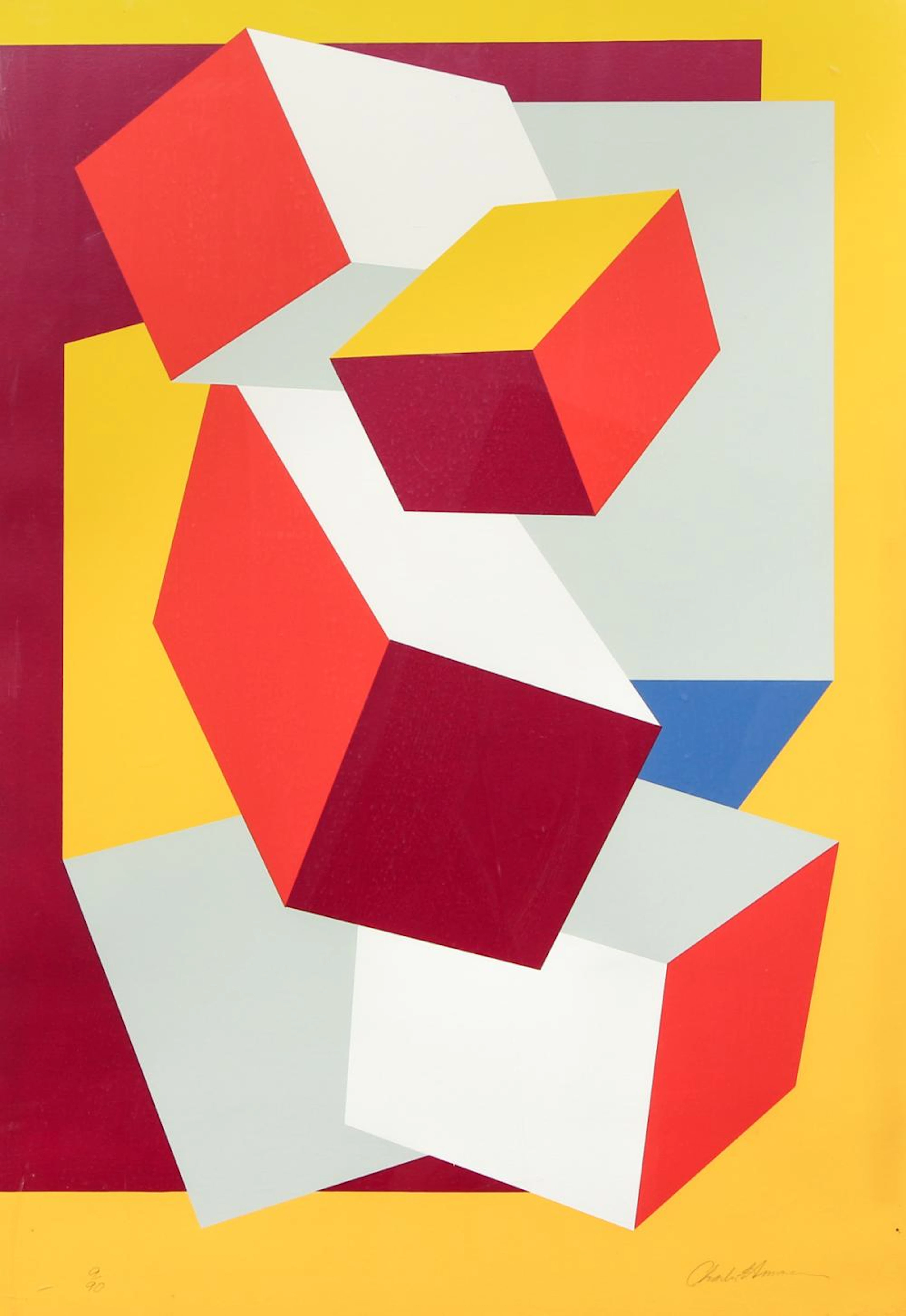 Charles Hinman orig screenprint Untitled from Piece Portfolio II,