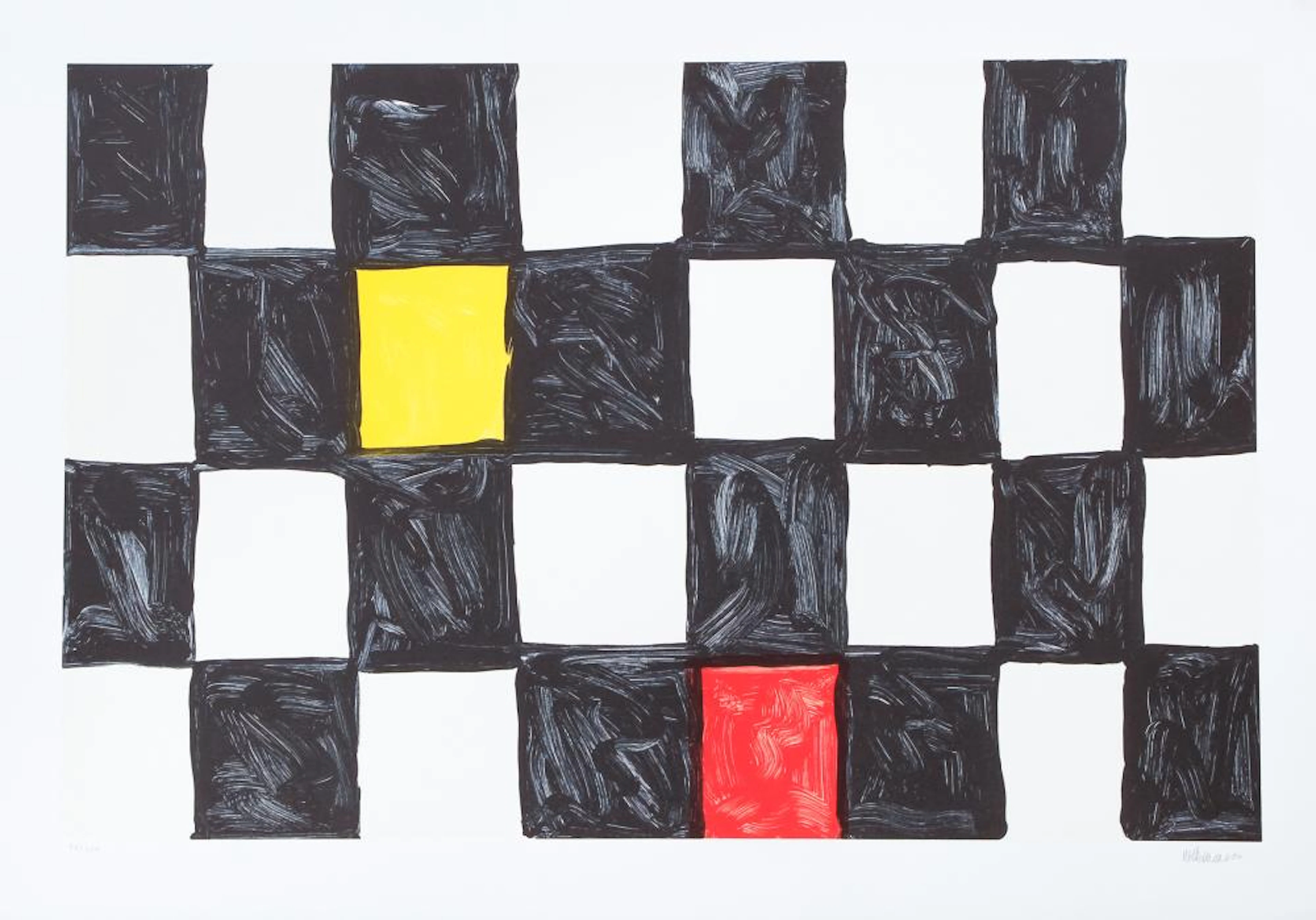 Mary Heilmann original lithograph African, 2000