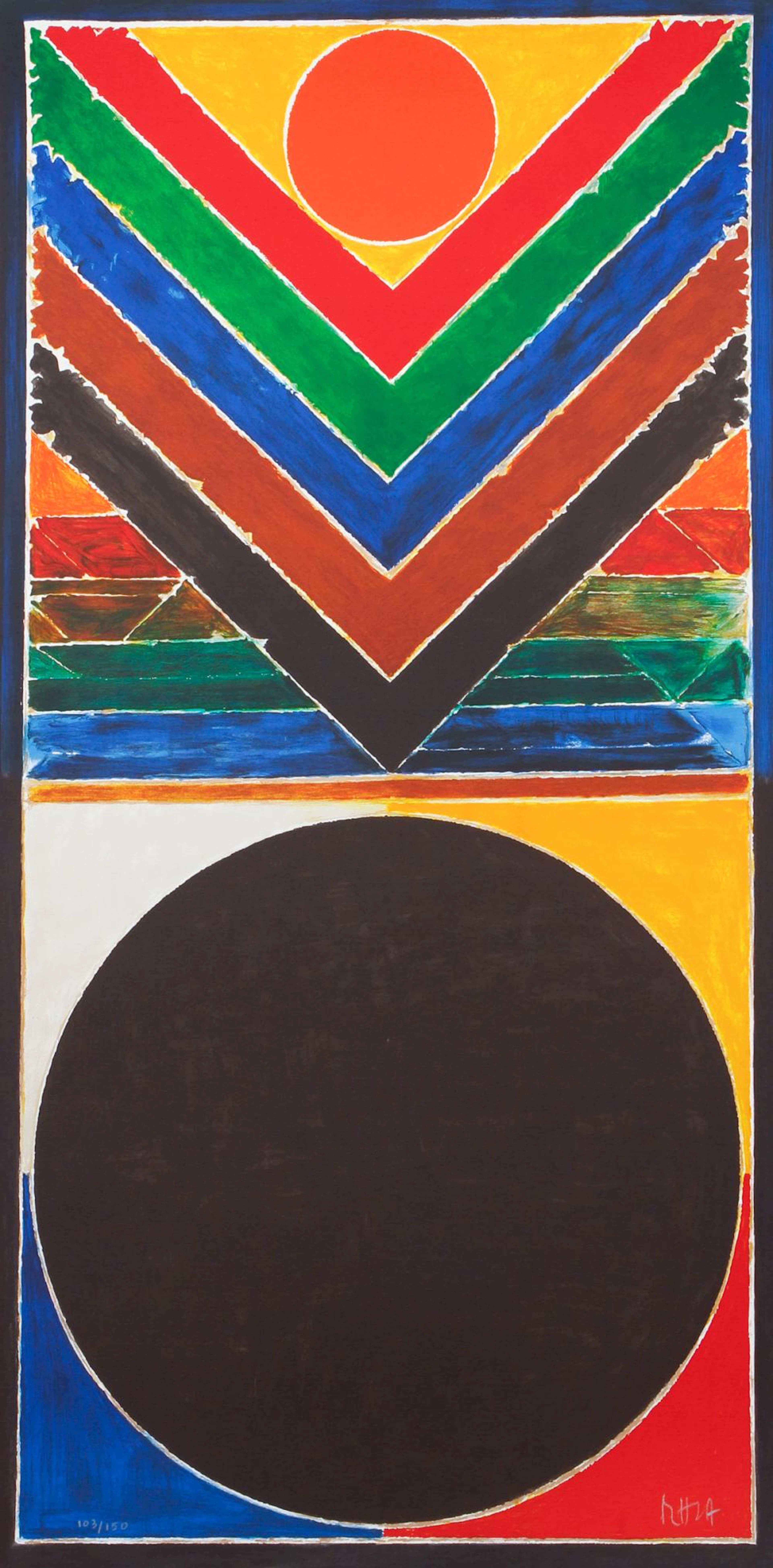 Syed Haider Raza 2008 orig litho Tree and Bindu