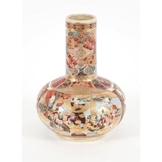 Late Meiji Period Satsuma Bottle Vase