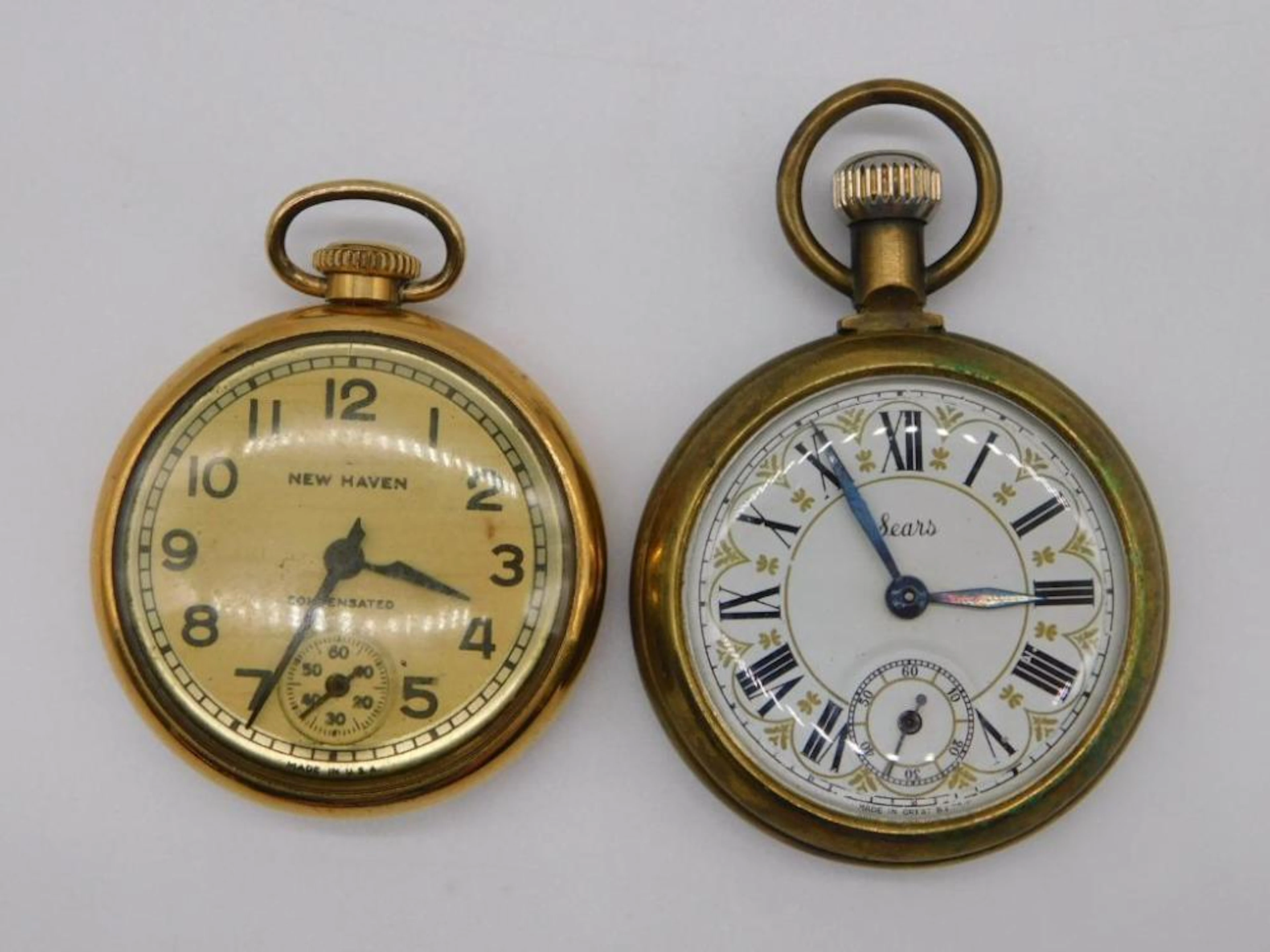 EW HAVEN AND SEARS POCKET WATCHES ANTIQUE& VINTAGE
