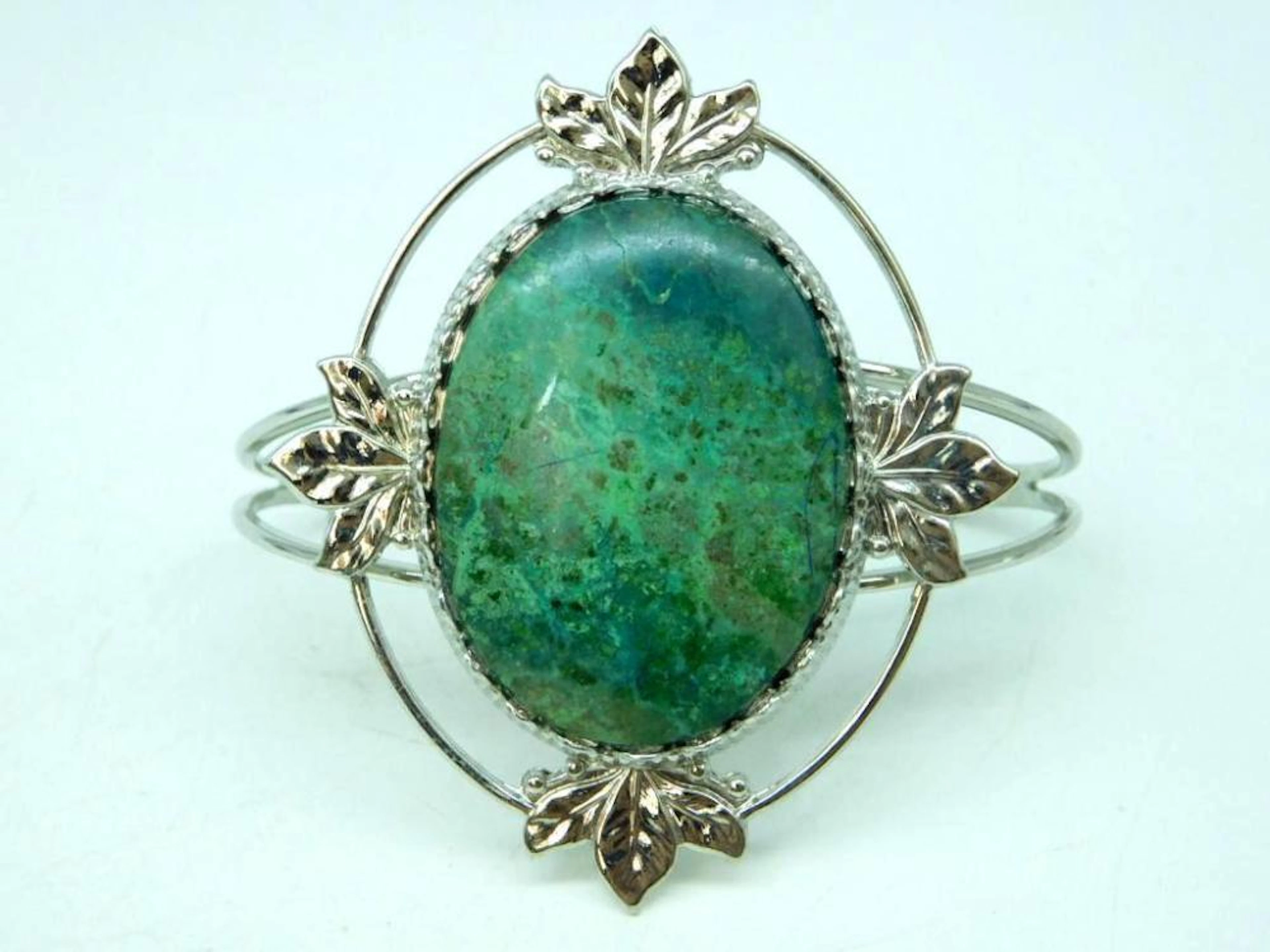 CHRYSOCOLLA METAL CUFF BRACELET
