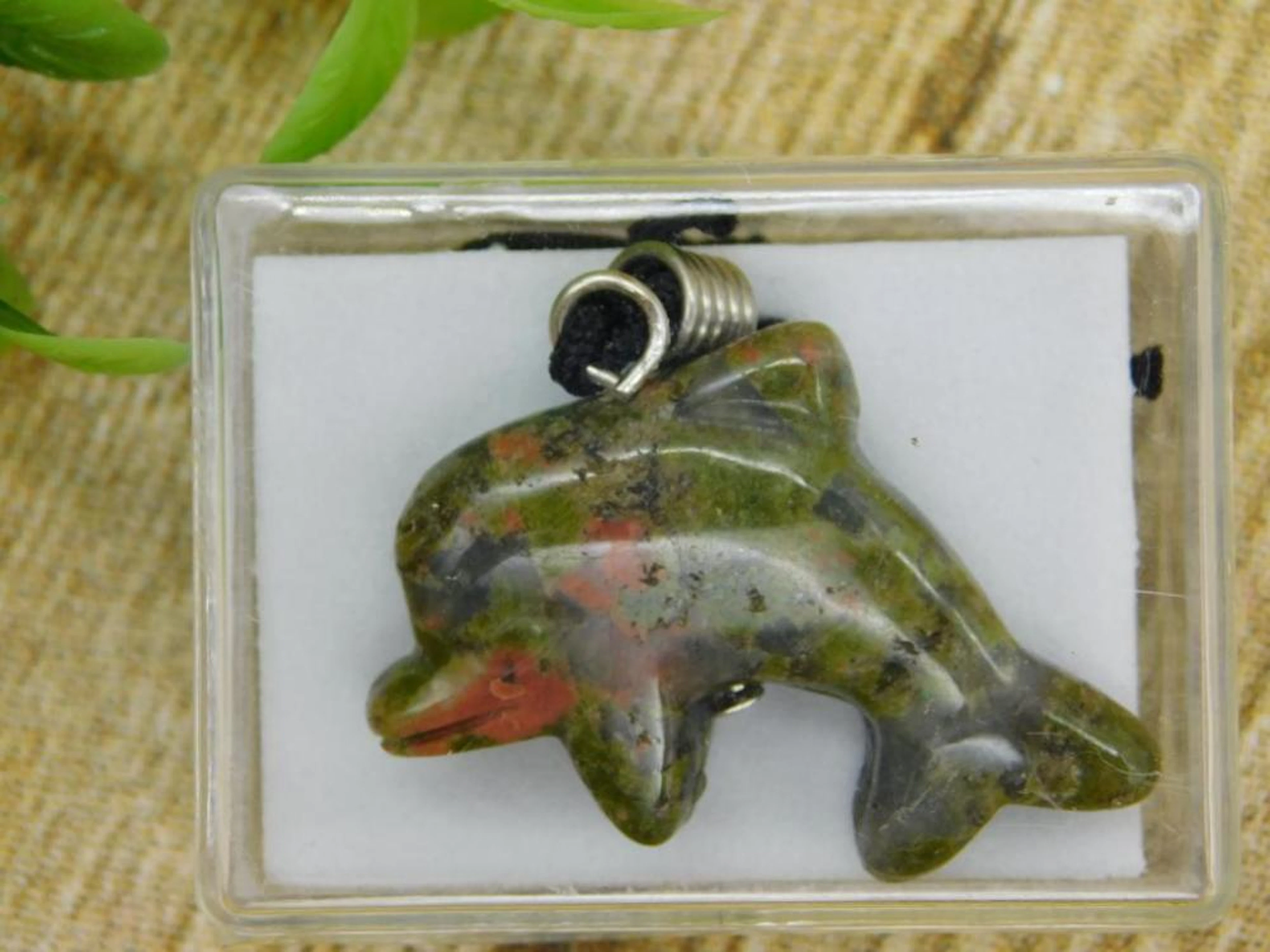 UNAKITE DOLPHIN NECKLACE ROCK STONE LAPIDARY SPECIME