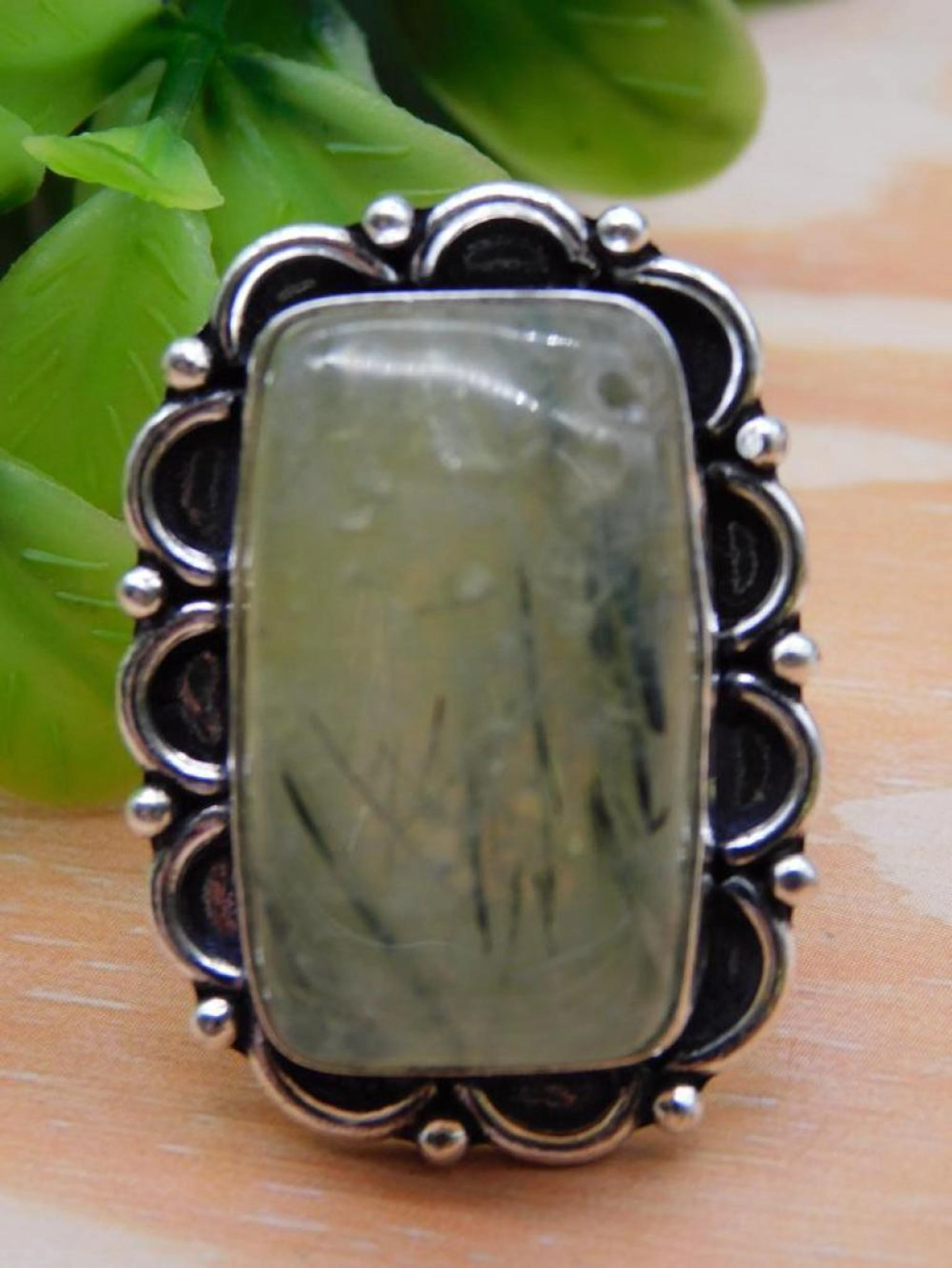 PREHNITE RING SIZE 7 ROCK STONE LAPIDARY SPECIME