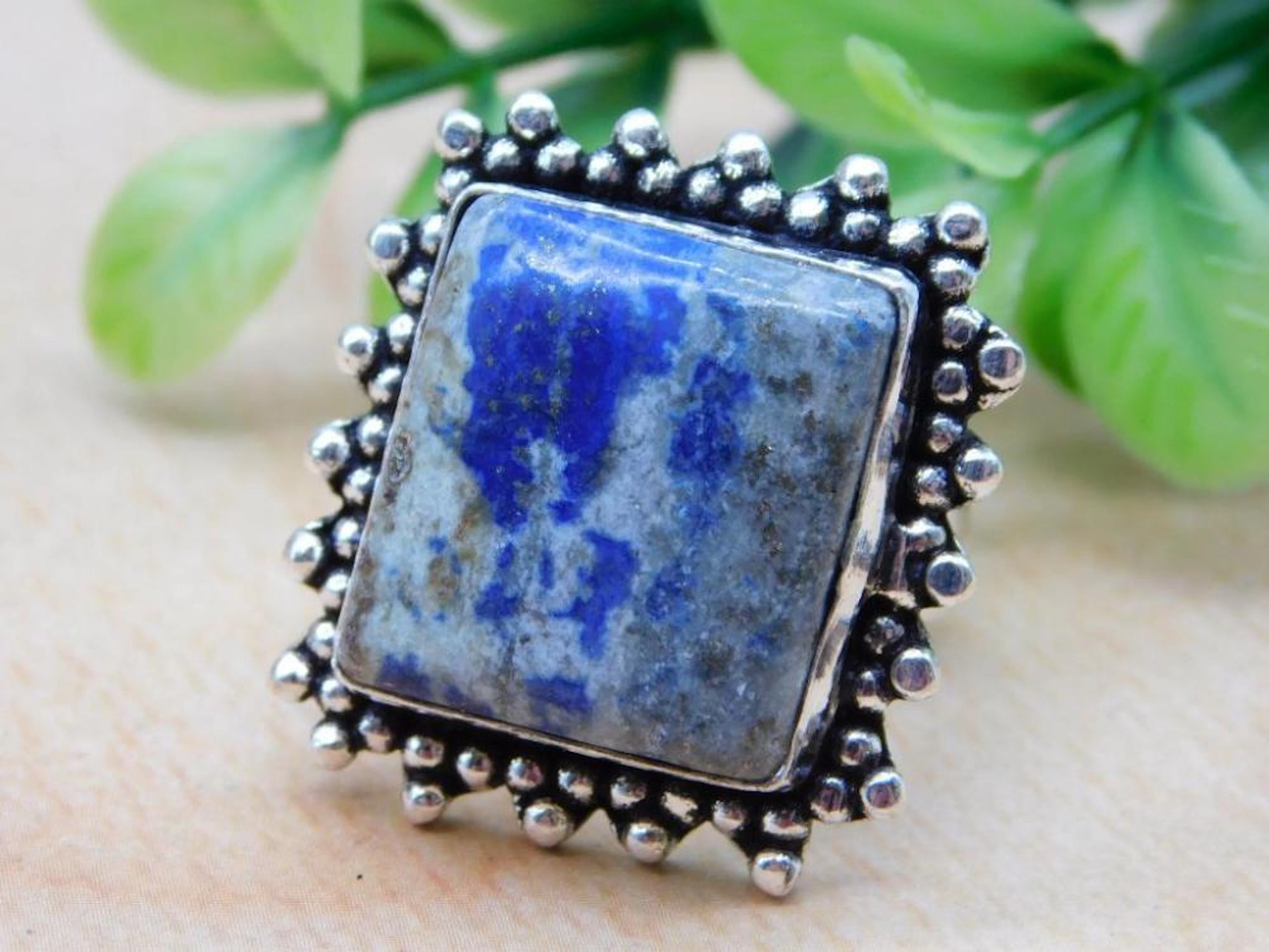 K2 AZURITE RING SIZE 7 ROCK STONE LAPIDARY SPECIME