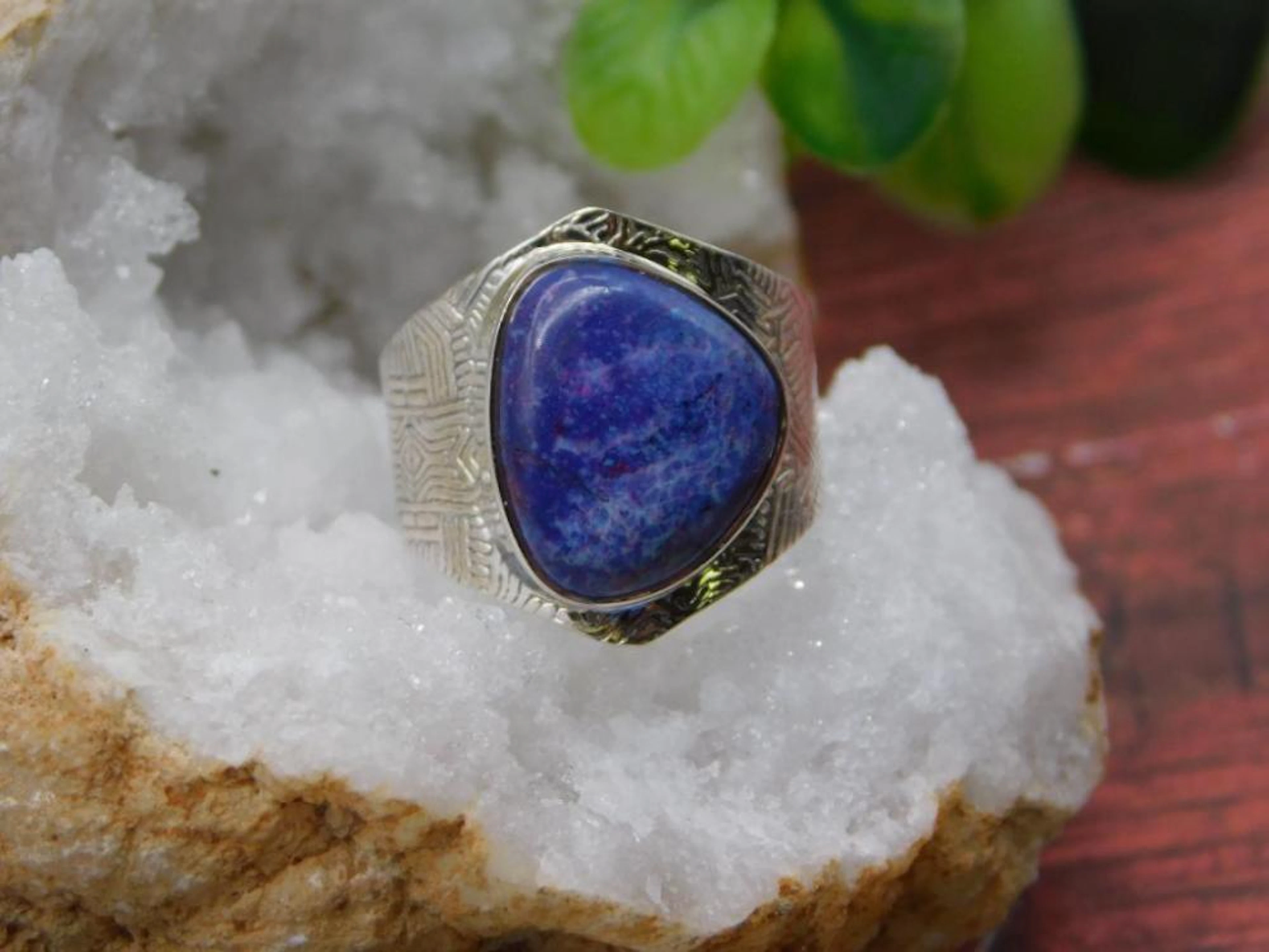 STERLING SILVER SHATTUCKITE RING SIZE 7 ROCK STONE LAPIDARY SPECIME