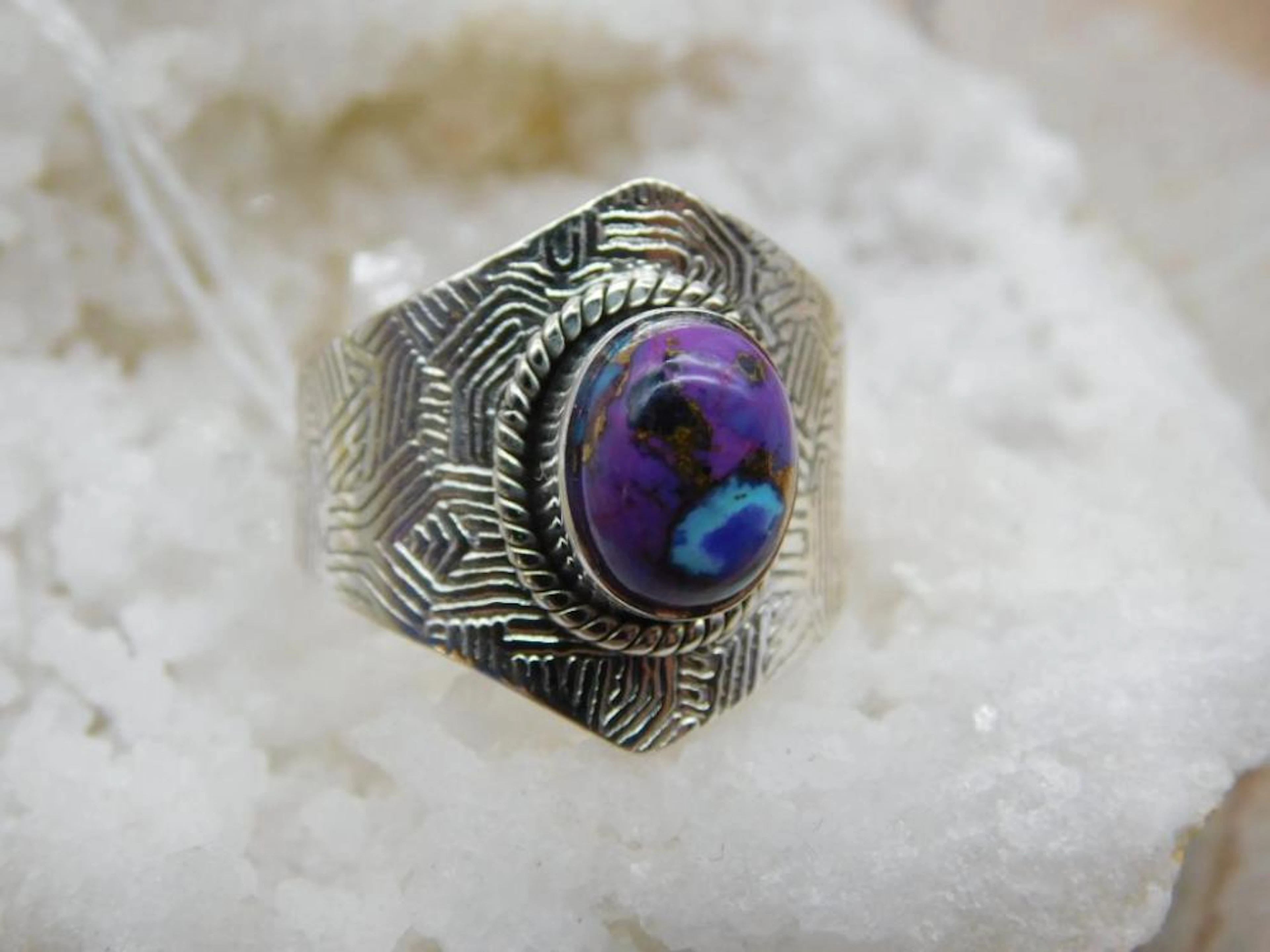 STERLING SILVER SHATTUCKITE RING SIZE 7 ROCK STONE LAPIDARY SPECIME