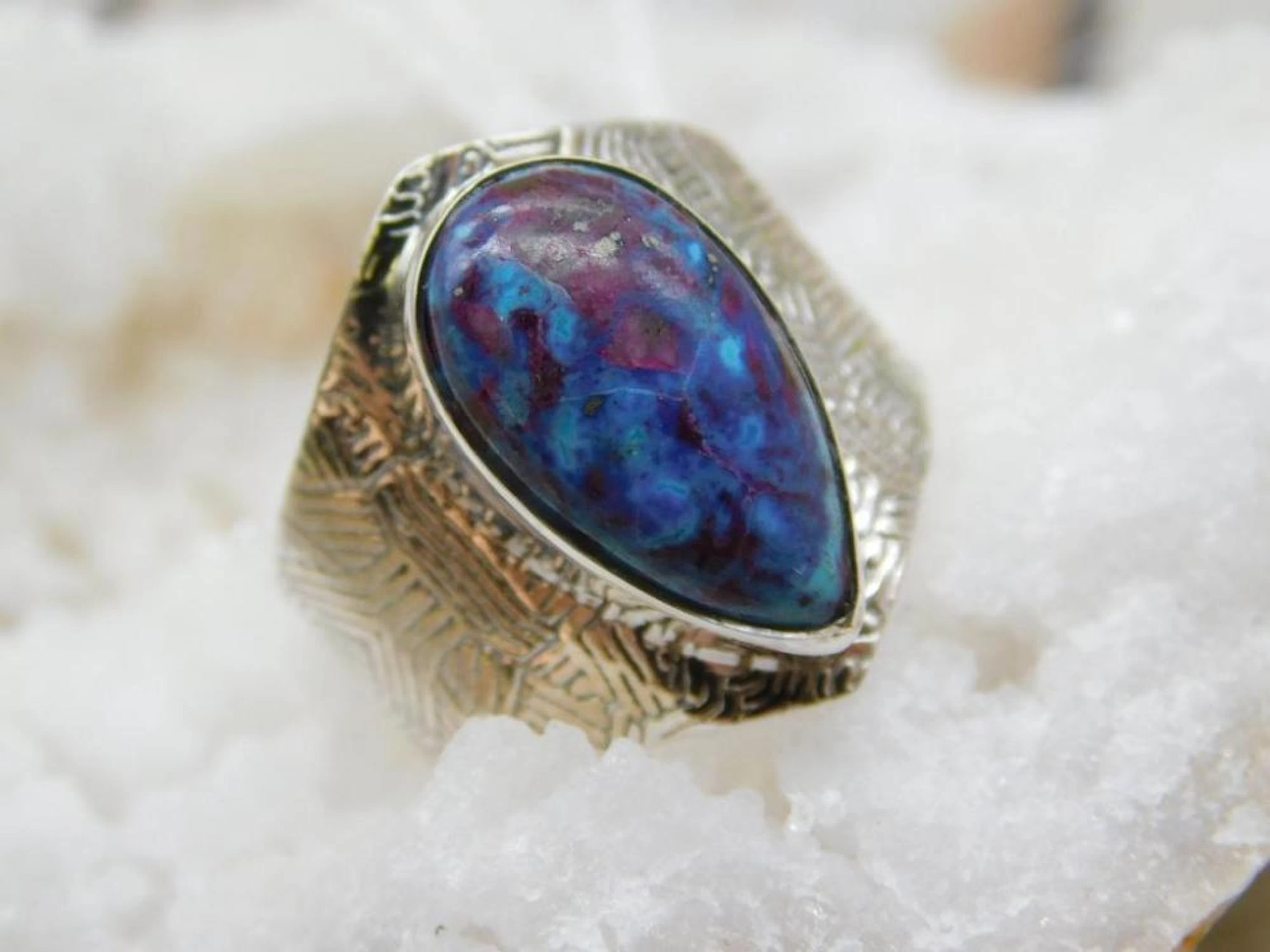 STERLING SILVER SHATTUCKITE RING SIZE 6 ROCK STONE LAPIDARY SPECIME