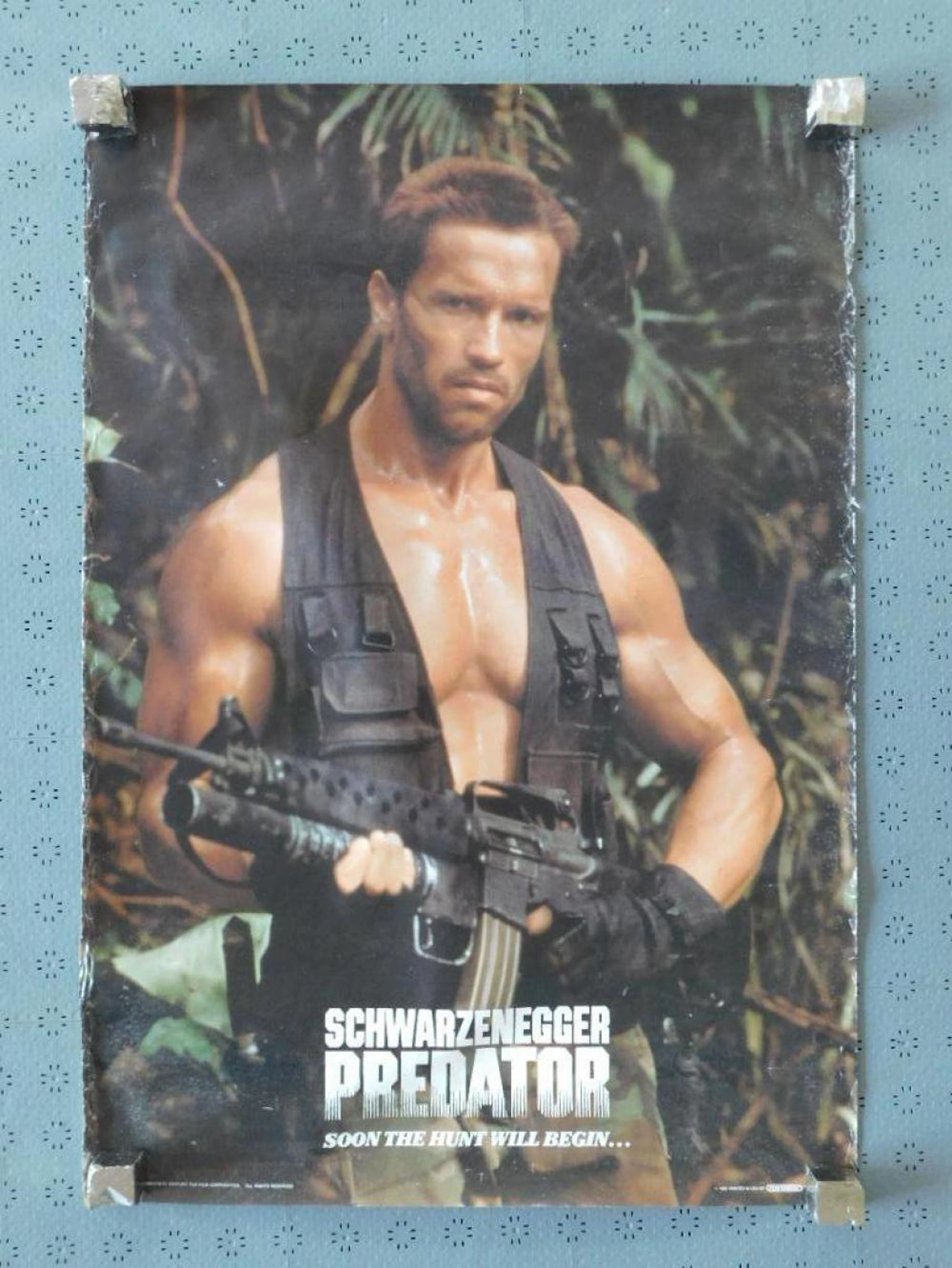 1987 PREDATOR MOVIE POSTER VINTAGE ANTIQUE