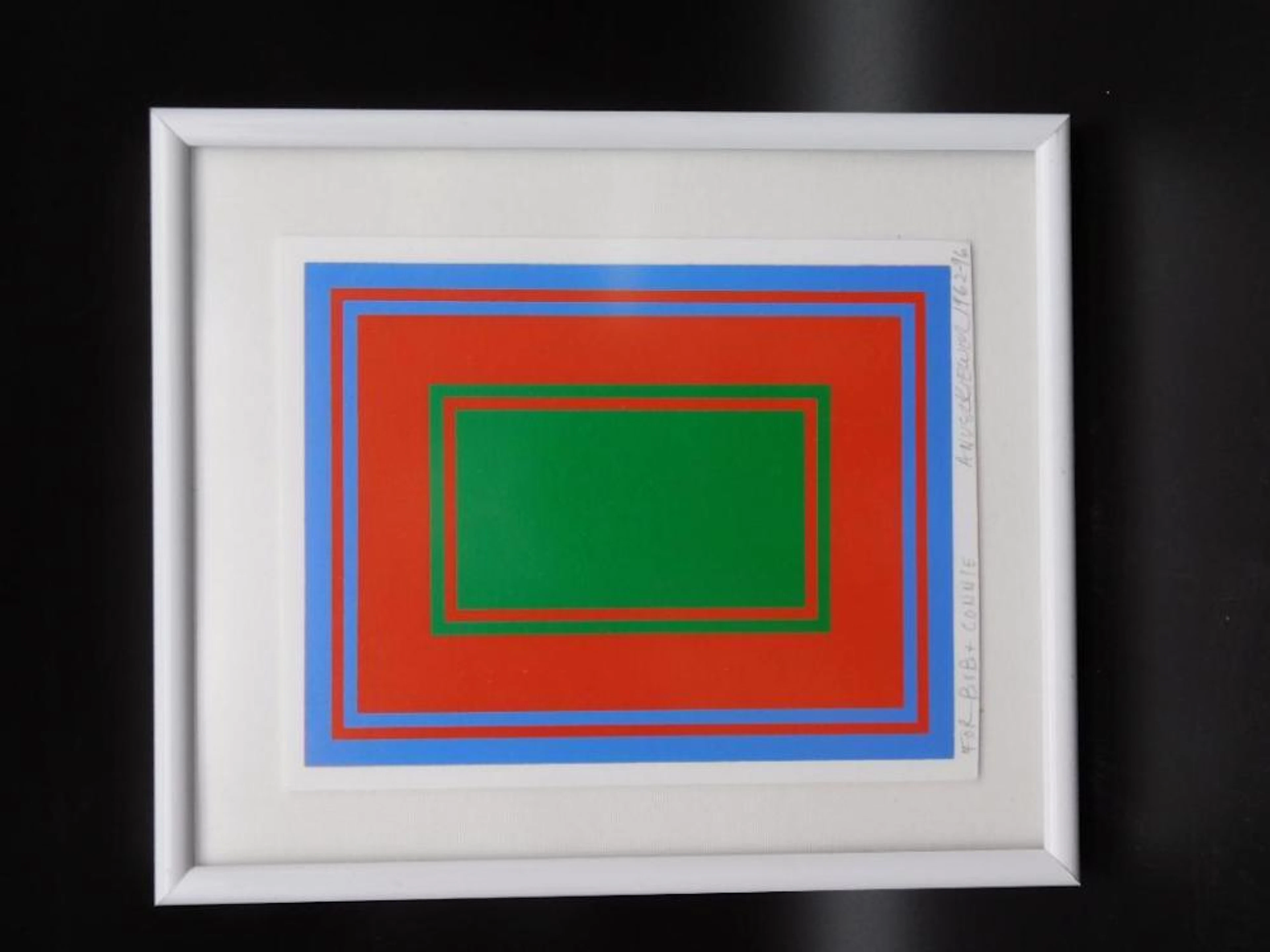 RICHARD ANUSZKIEWICZ OP ART FRAMED CARD VINTAGE ANTIQUE