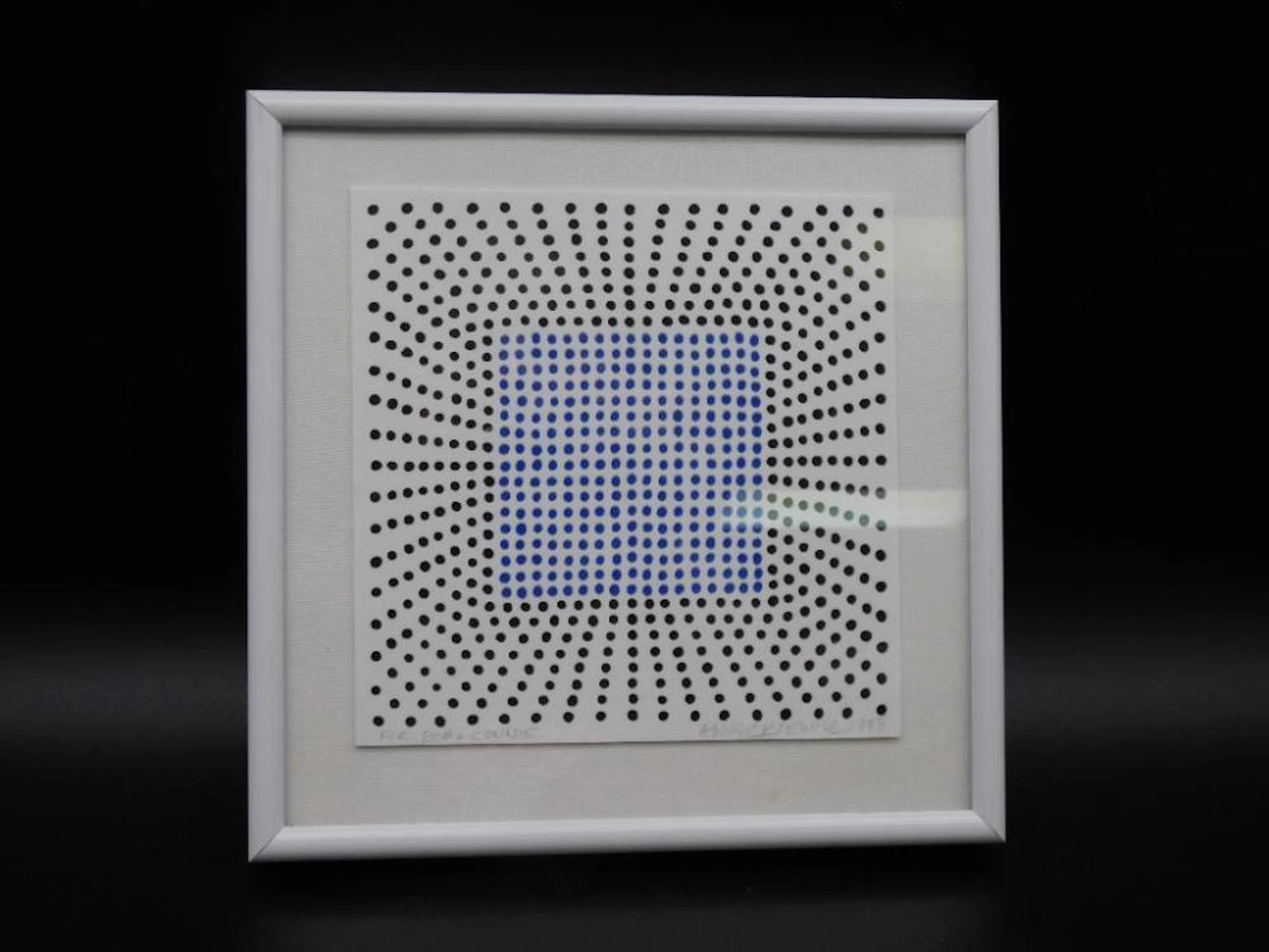 RICHARD ANUSZKIEWICZ OP ART 1998 FRAMED CARD VINTAGE ANTIQUE