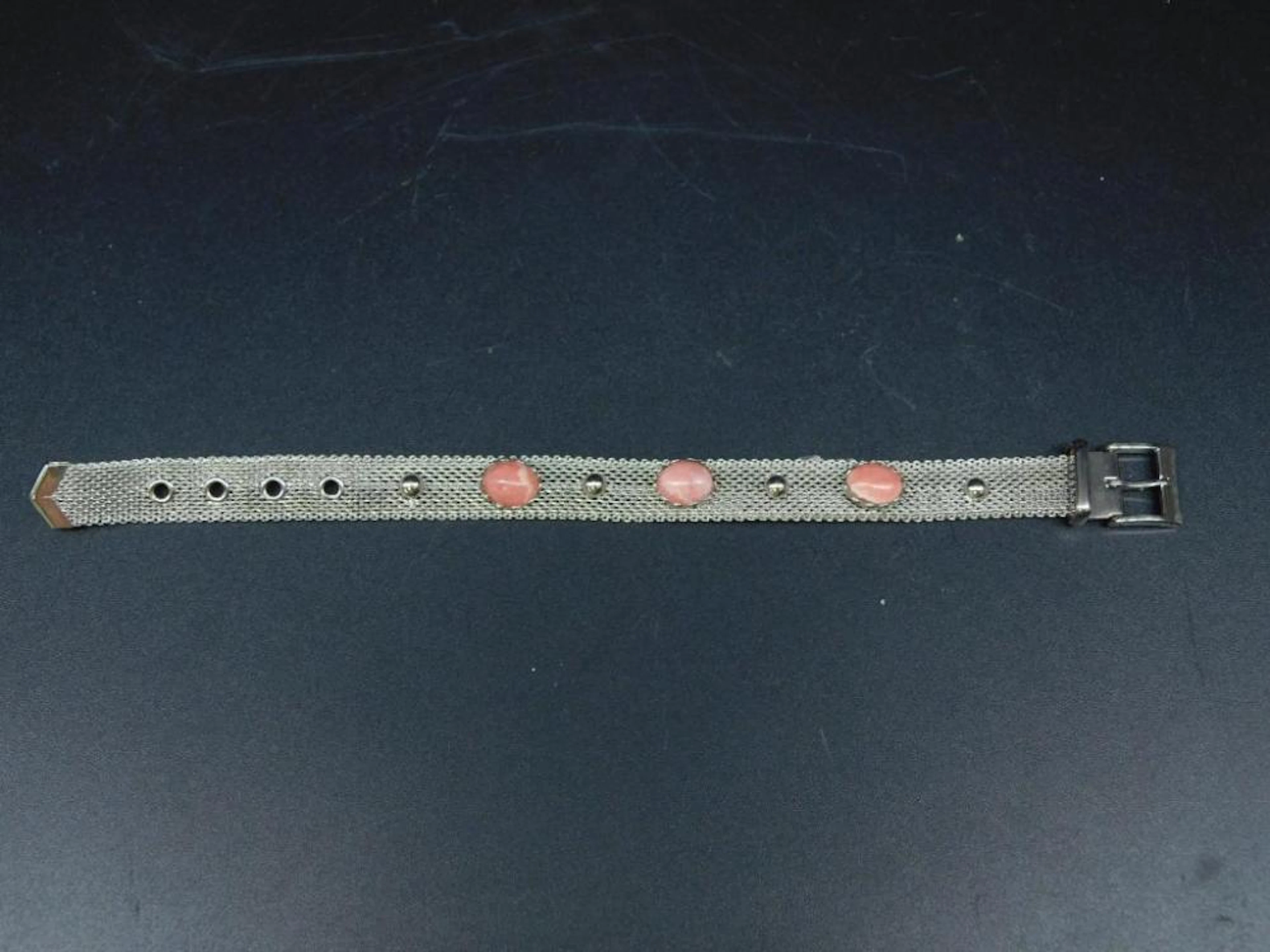 RHODOCHROSITE BELT BRACELET VINTAGE ANTIQUE
