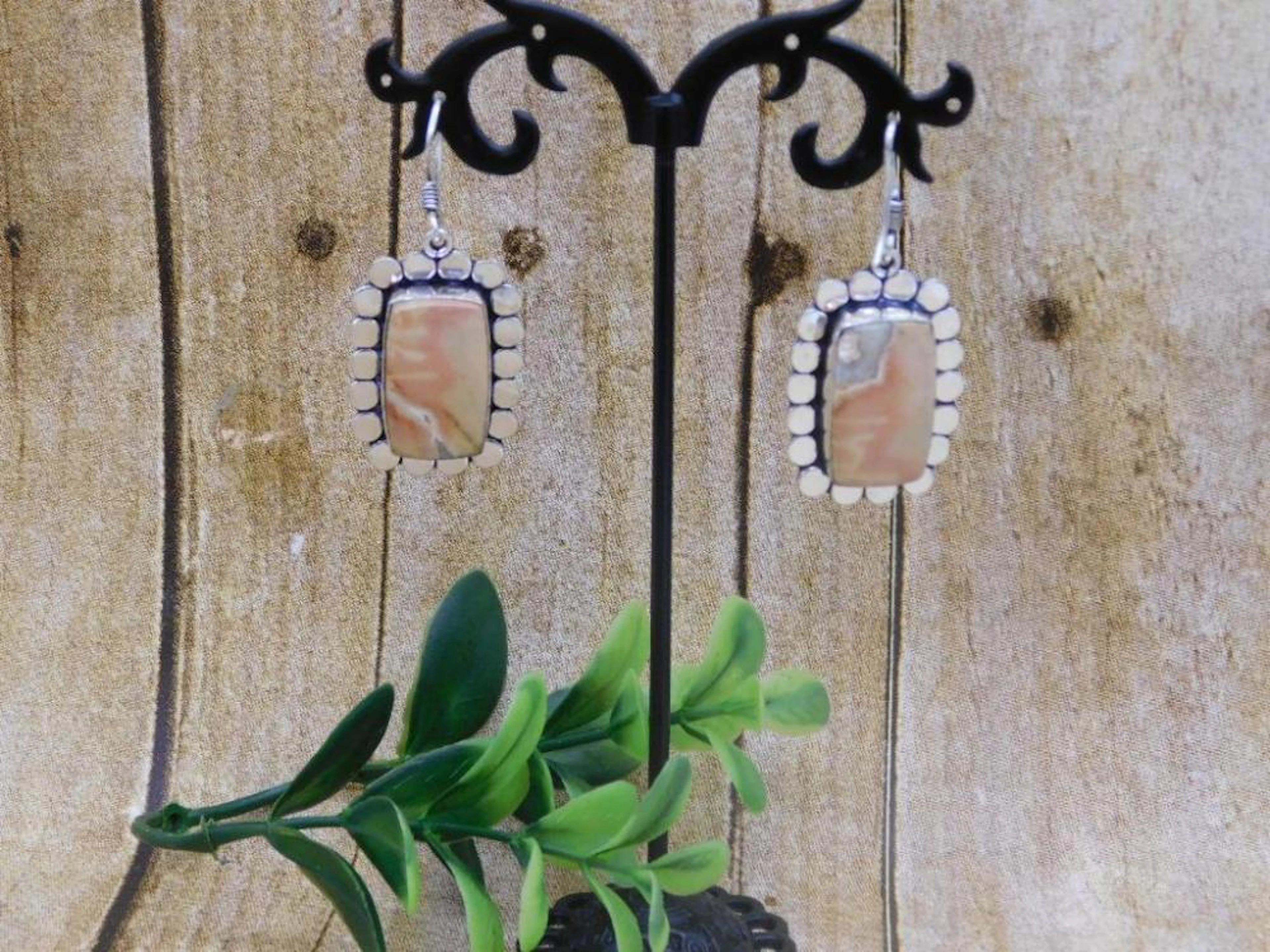 RHODOCHROSITE EARRINGS ROCK STONE LAPIDARY SPECIME