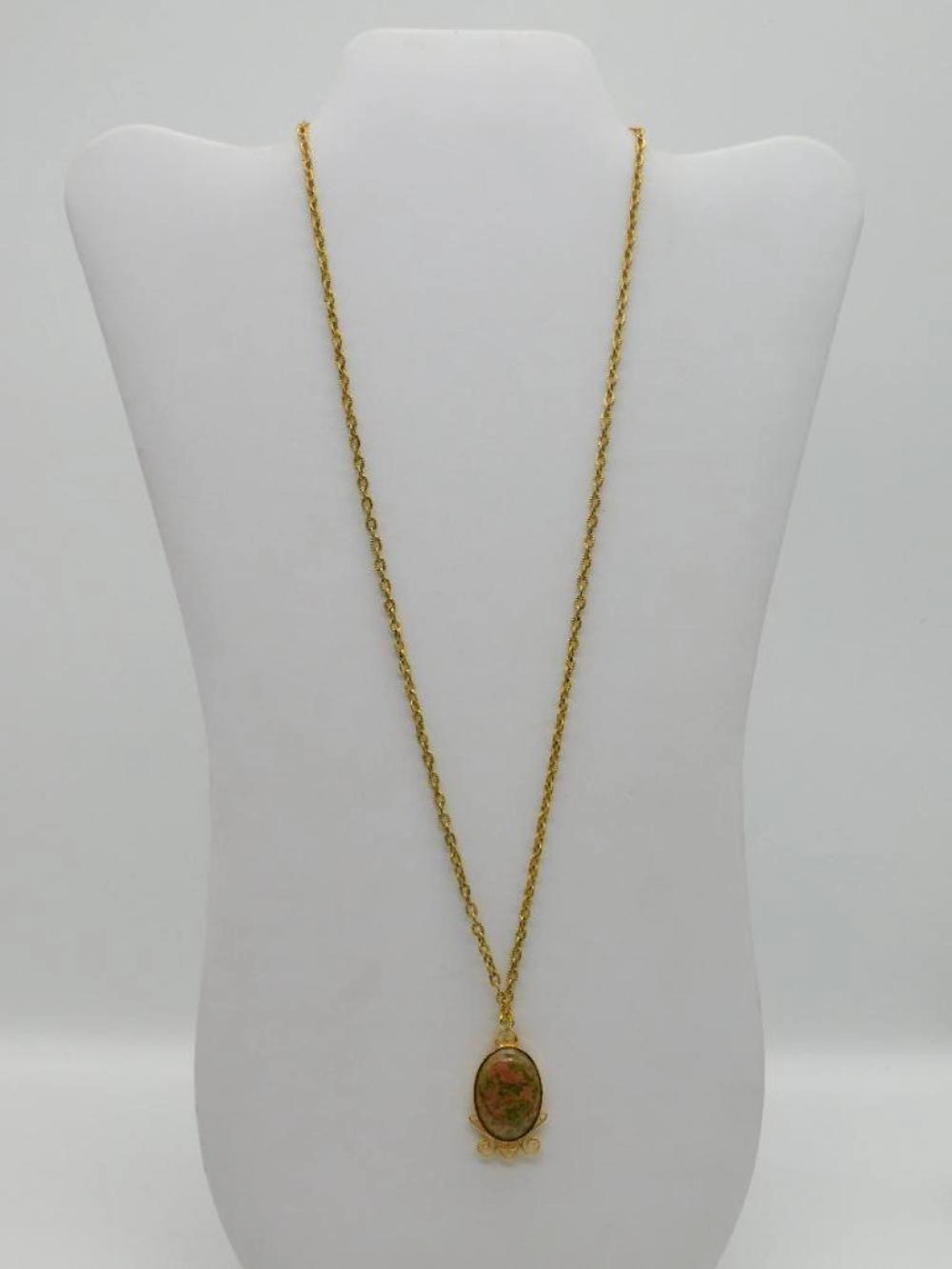 UNAKITE PENDANT NECKLACE ROCK STONE LAPIDARY SPECIME