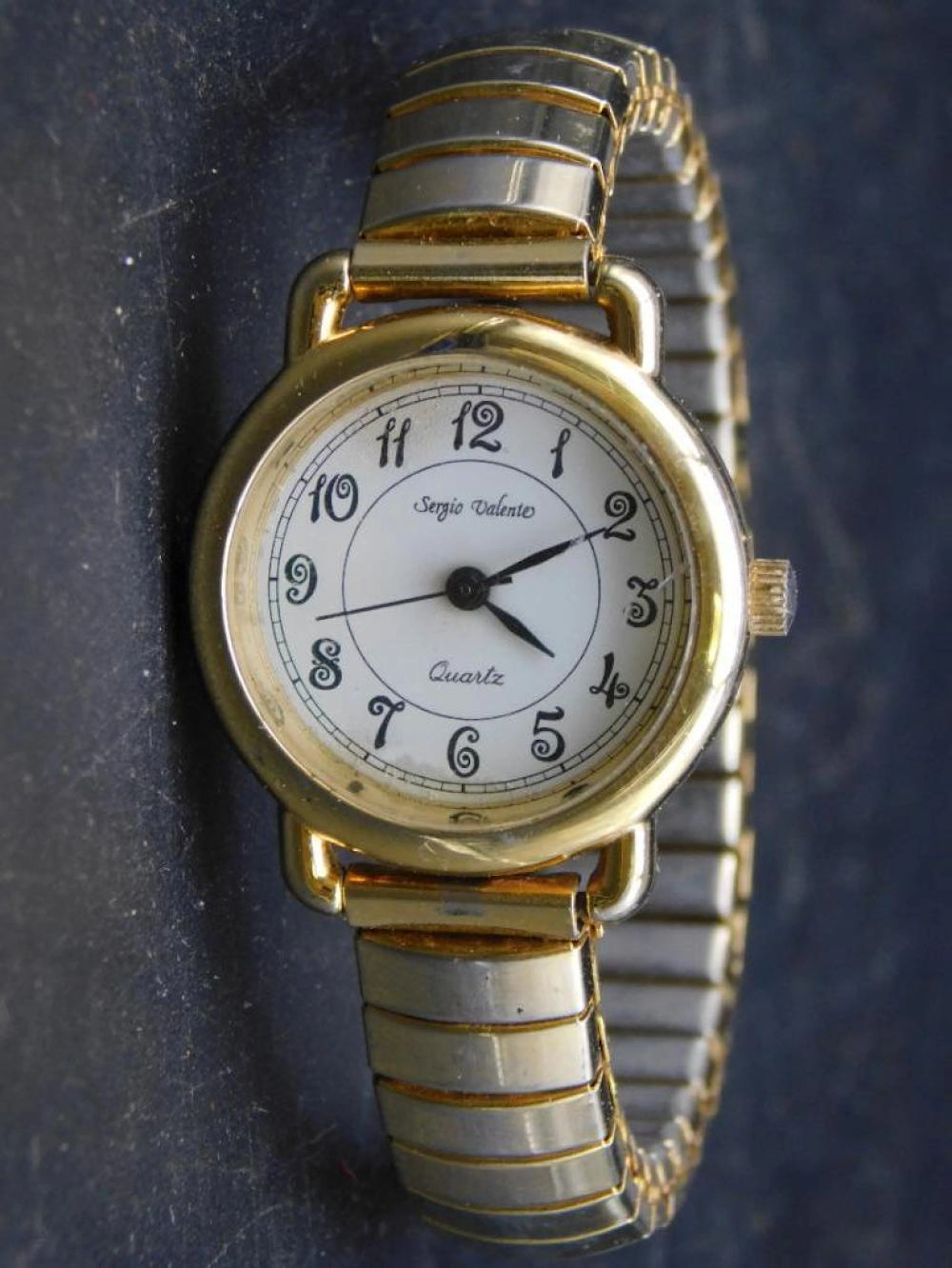 SERGIO VALENTE STAINLESS STEEL QUARTZ WRIST WATCH VINTAGE ANTIQUE
