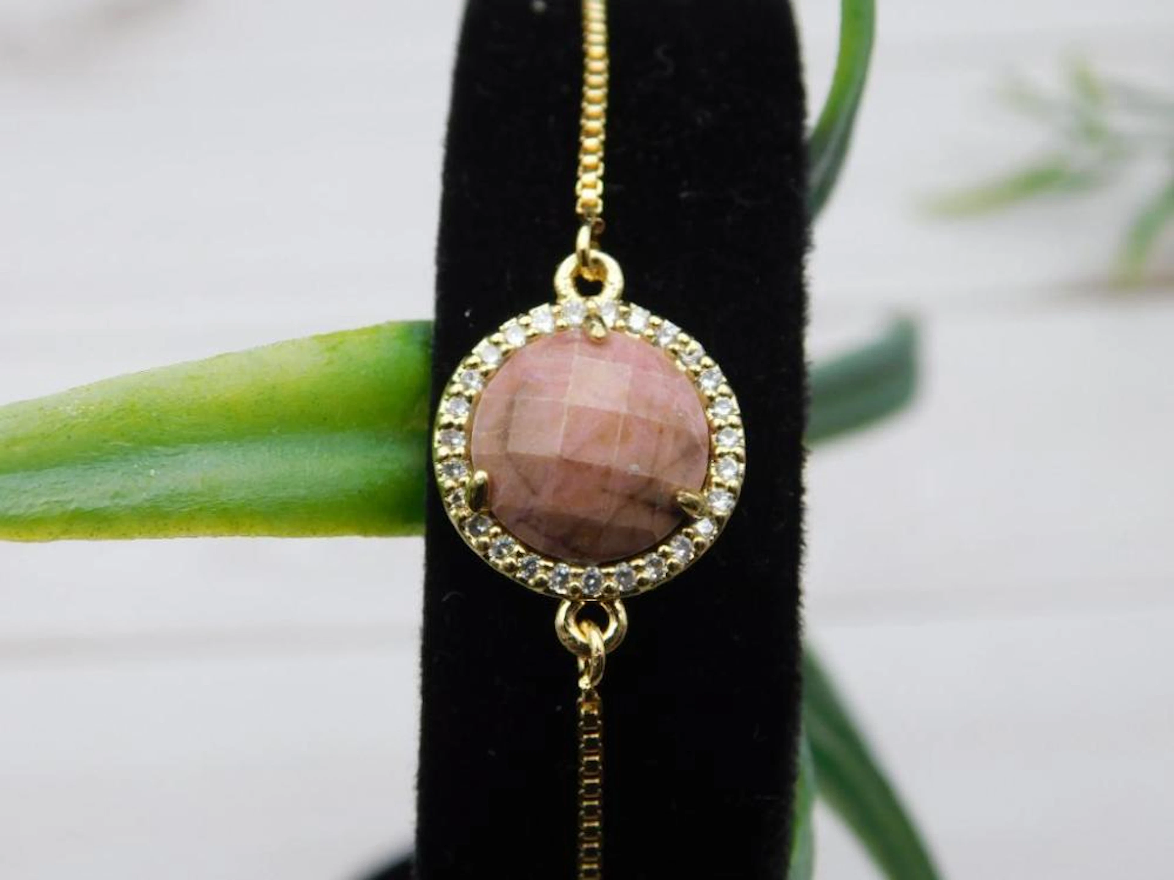 RHODONITE ADJUSTABLE BRACELET ROCK STONE LAPIDARY SPECIME