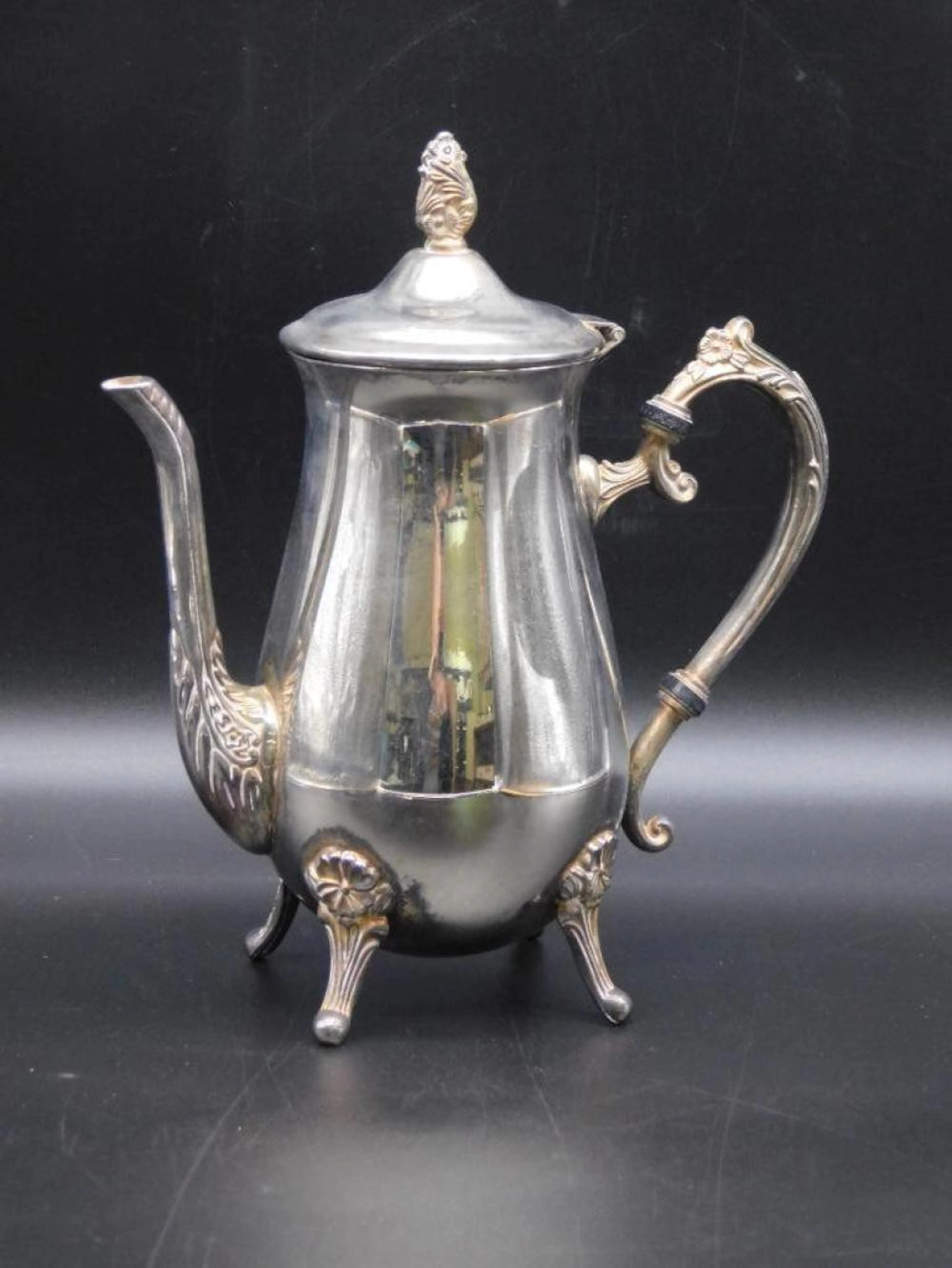 SILVER KETTLE SERVING PITCHER CARAFE VINTAGE ANTIQUE