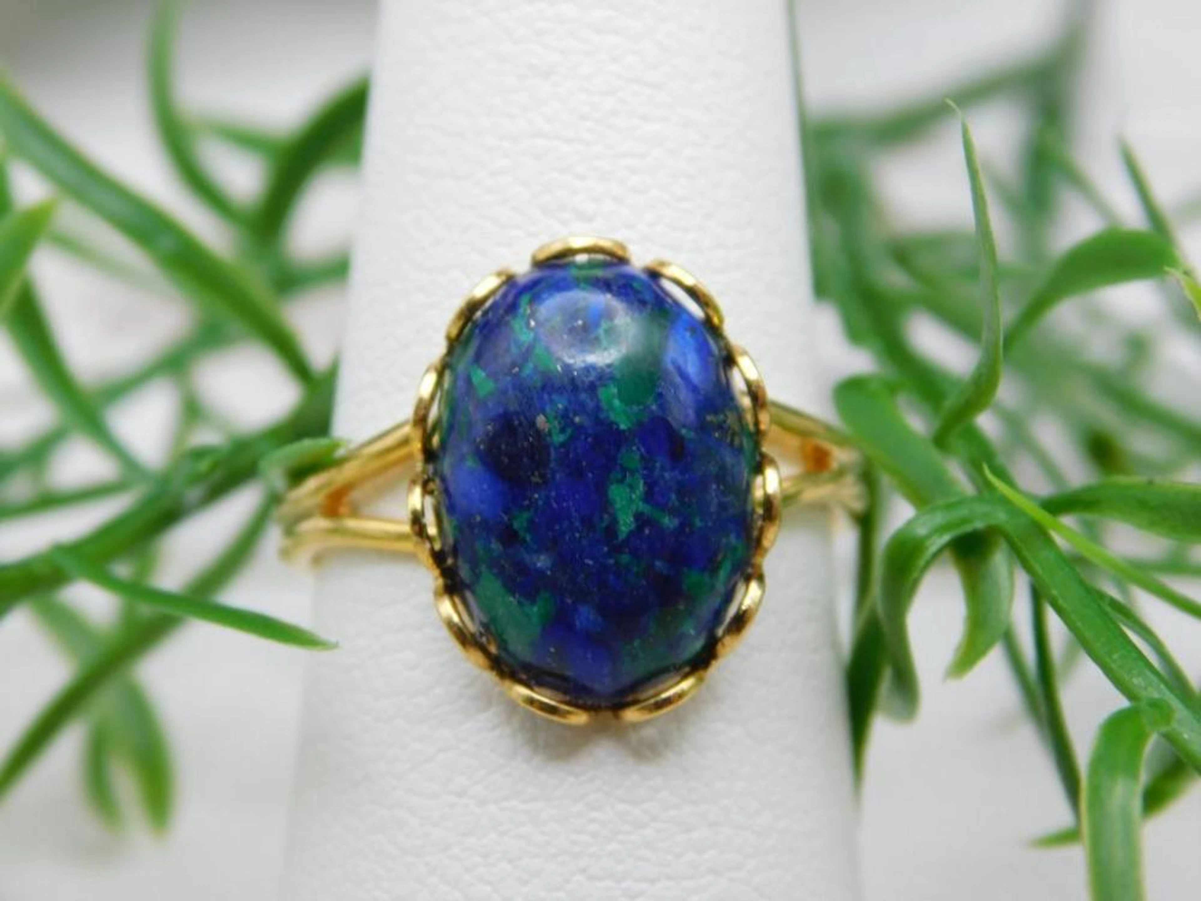 AZURITE RING ROCK STONE LAPIDARY SPECIME