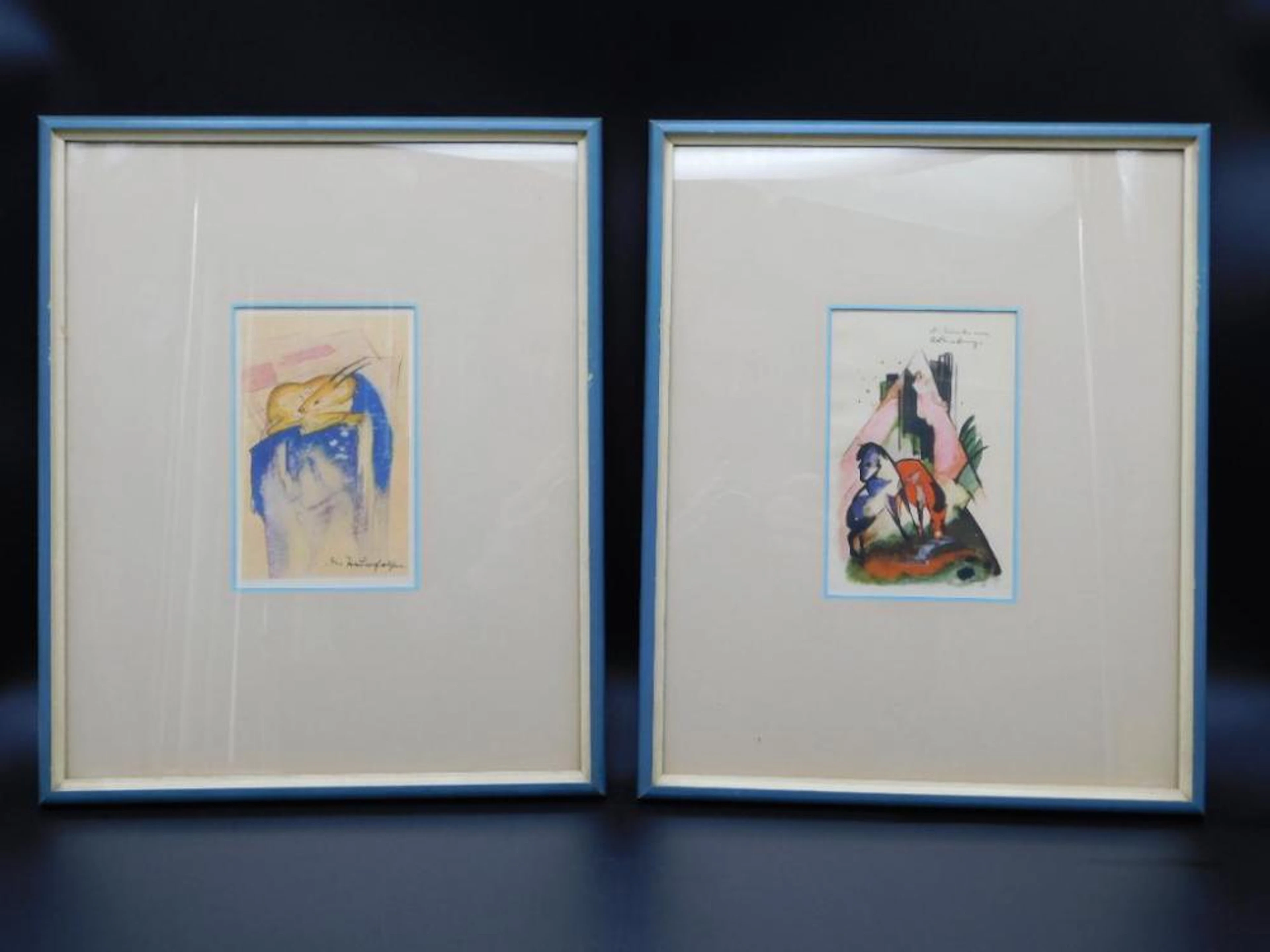 THE DREAM ROCK AND DIE TRANKE AM RUBINBERGE FRAMED PRINTS BY FRANZ MARC