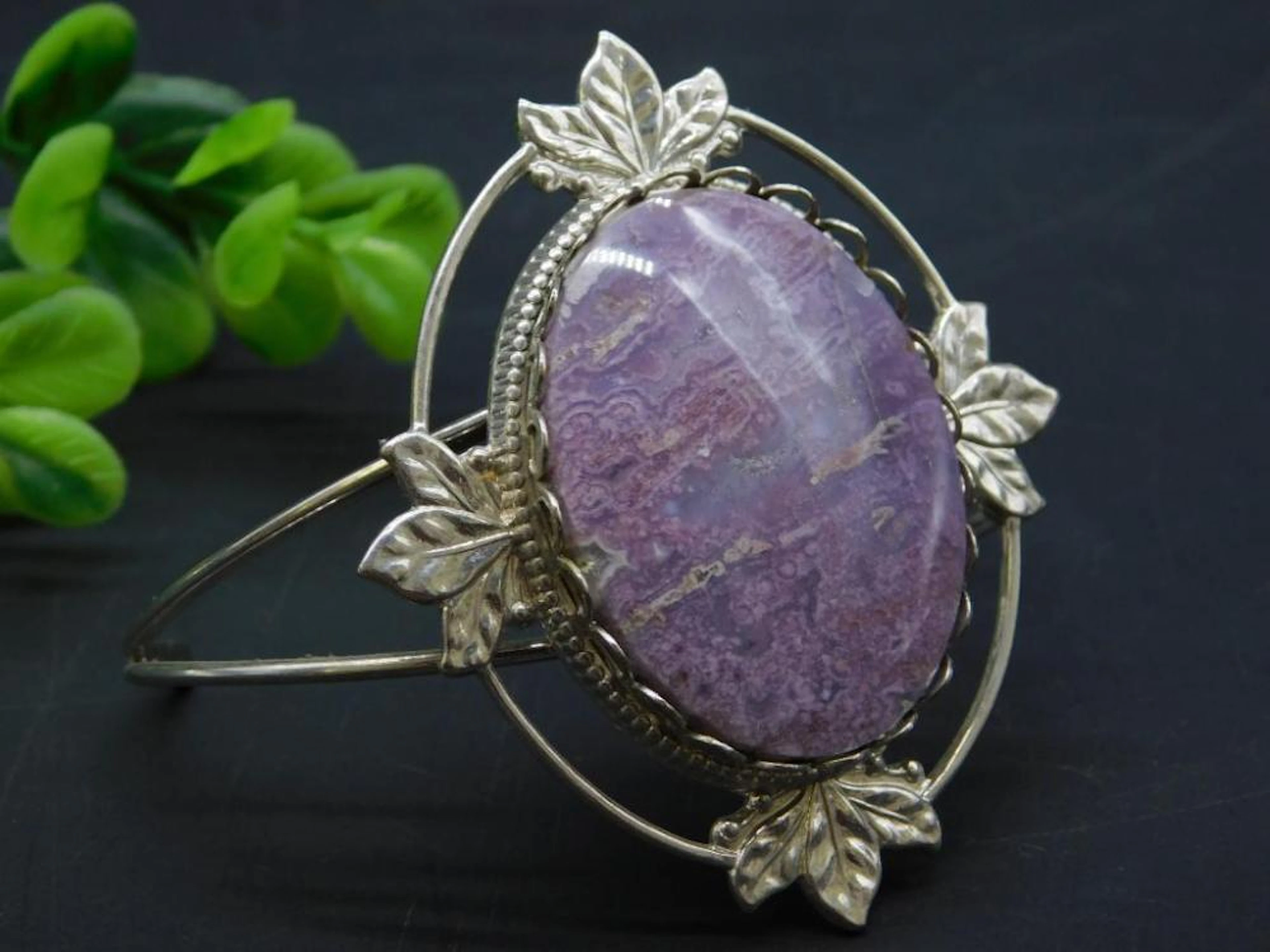 CHAROITE CUFF BRACELET VINTAGE ANTIQUE