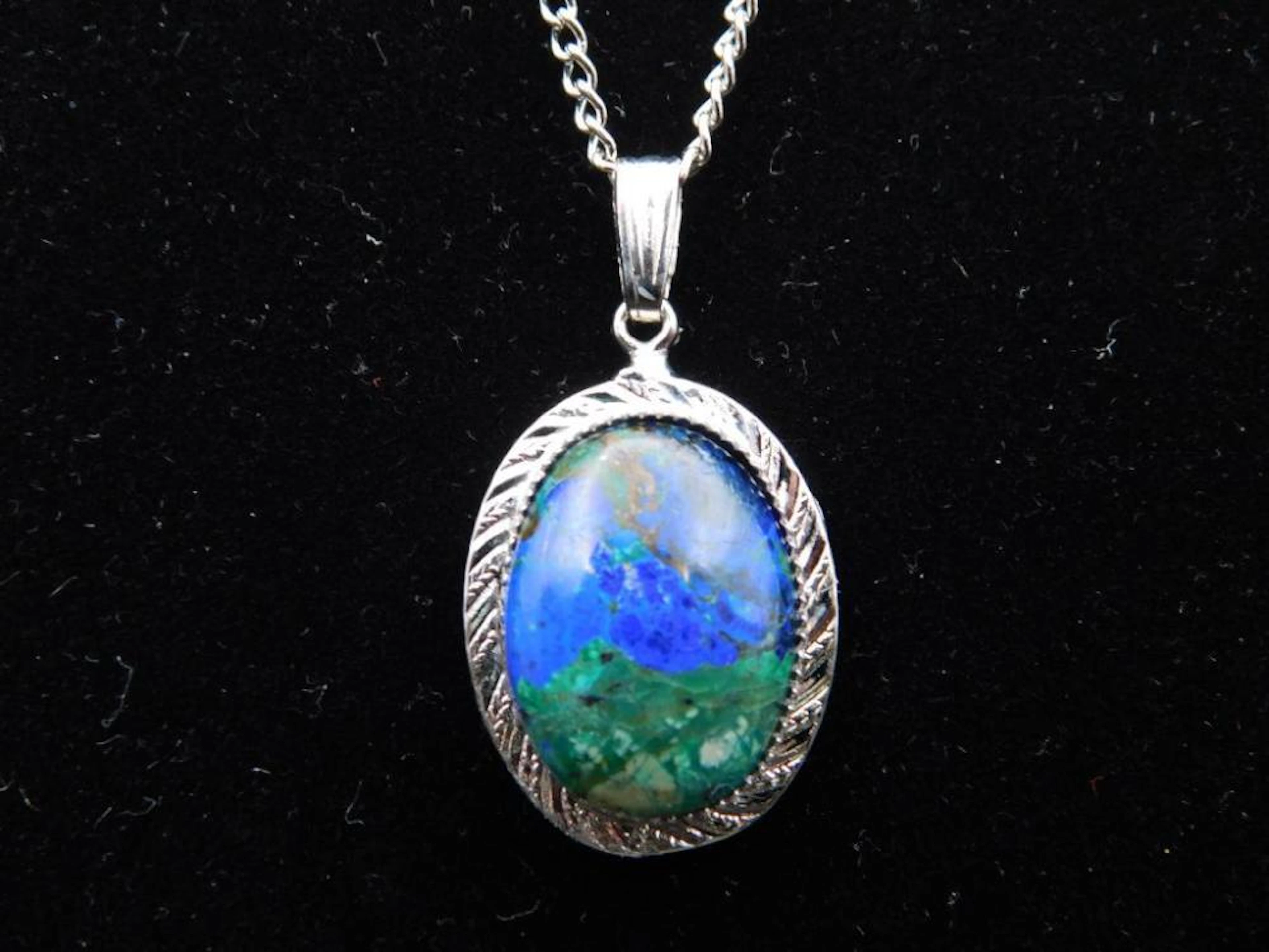 AZURITE PENDANT NECKLACE ROCK STONE LAPIDARY SPECIME