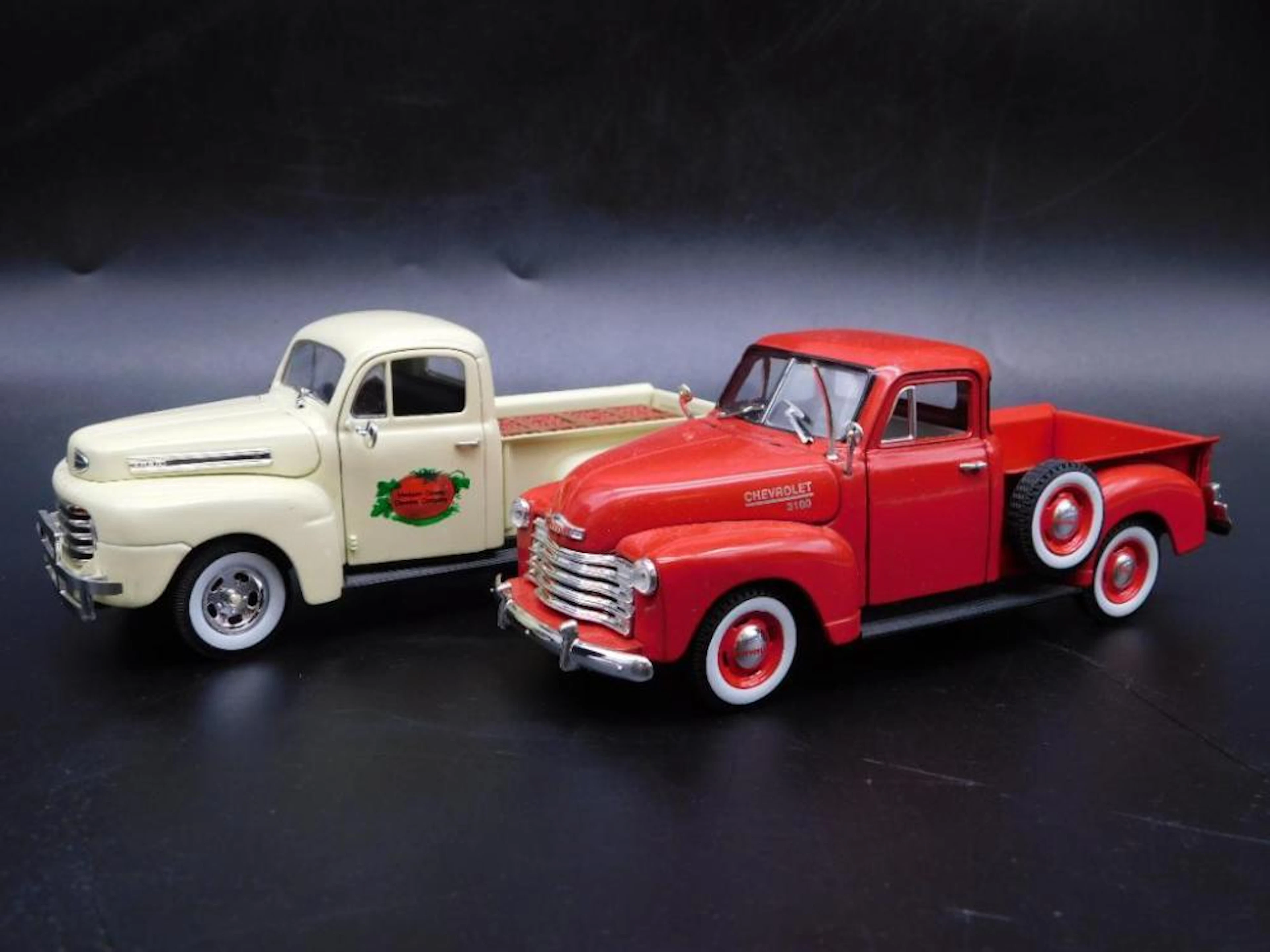 1953 CHEVY PICKUP AND 1949 FORD PICKUP TRUCK TOYS AUTOMOBILIA VINTAGE ANTIQUE