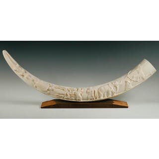 CARVED TUSK WITH PRESIDENTIAL PRESENTATION
