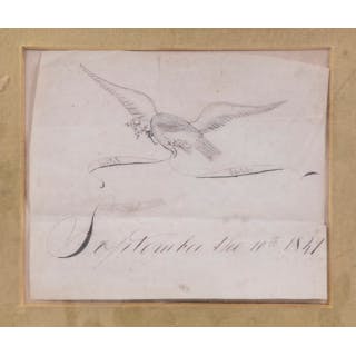 FRAMED PATRIOTIC CALLIGRAPHY, 1849