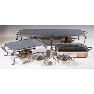 SILVER PLATE WARMING STANDS & SERVING DISHES