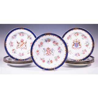 FRENCH HAND PAINTED ARMORIAL PLATES