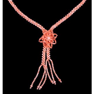 PINK CORAL BEAD NECKLACE