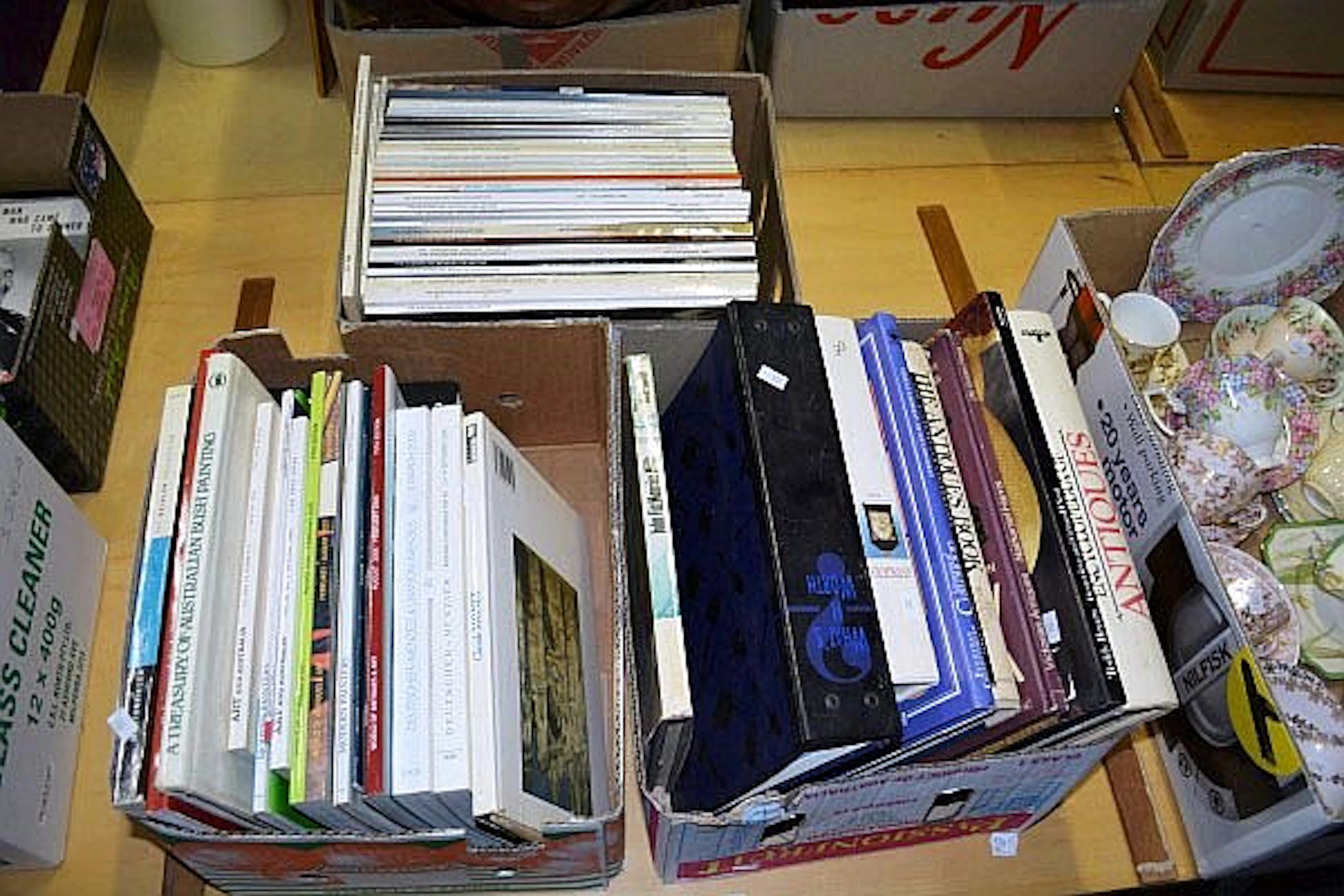 3 boxes: books - various auction & antique