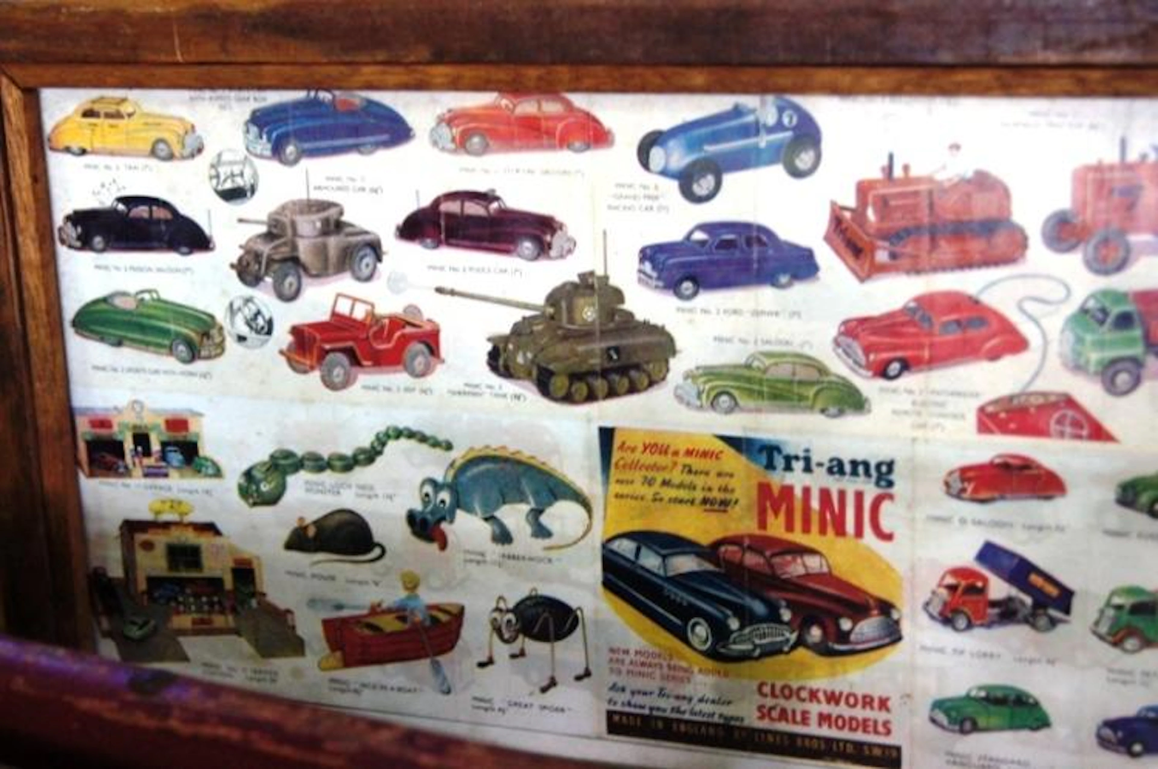 Rare double sided Triang TRI-ANG framed shop display