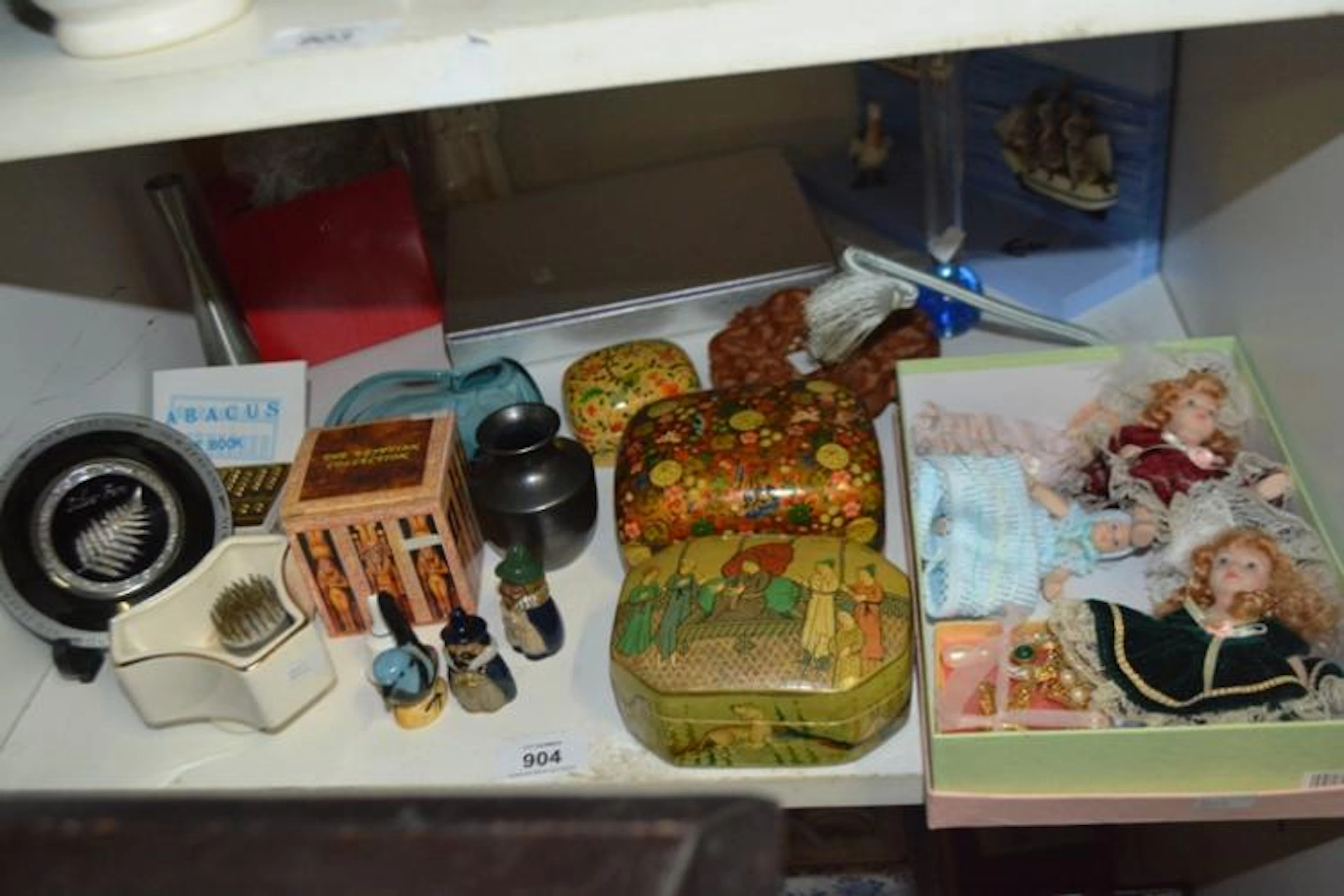 Dolls, Indian lidded trinket boxes